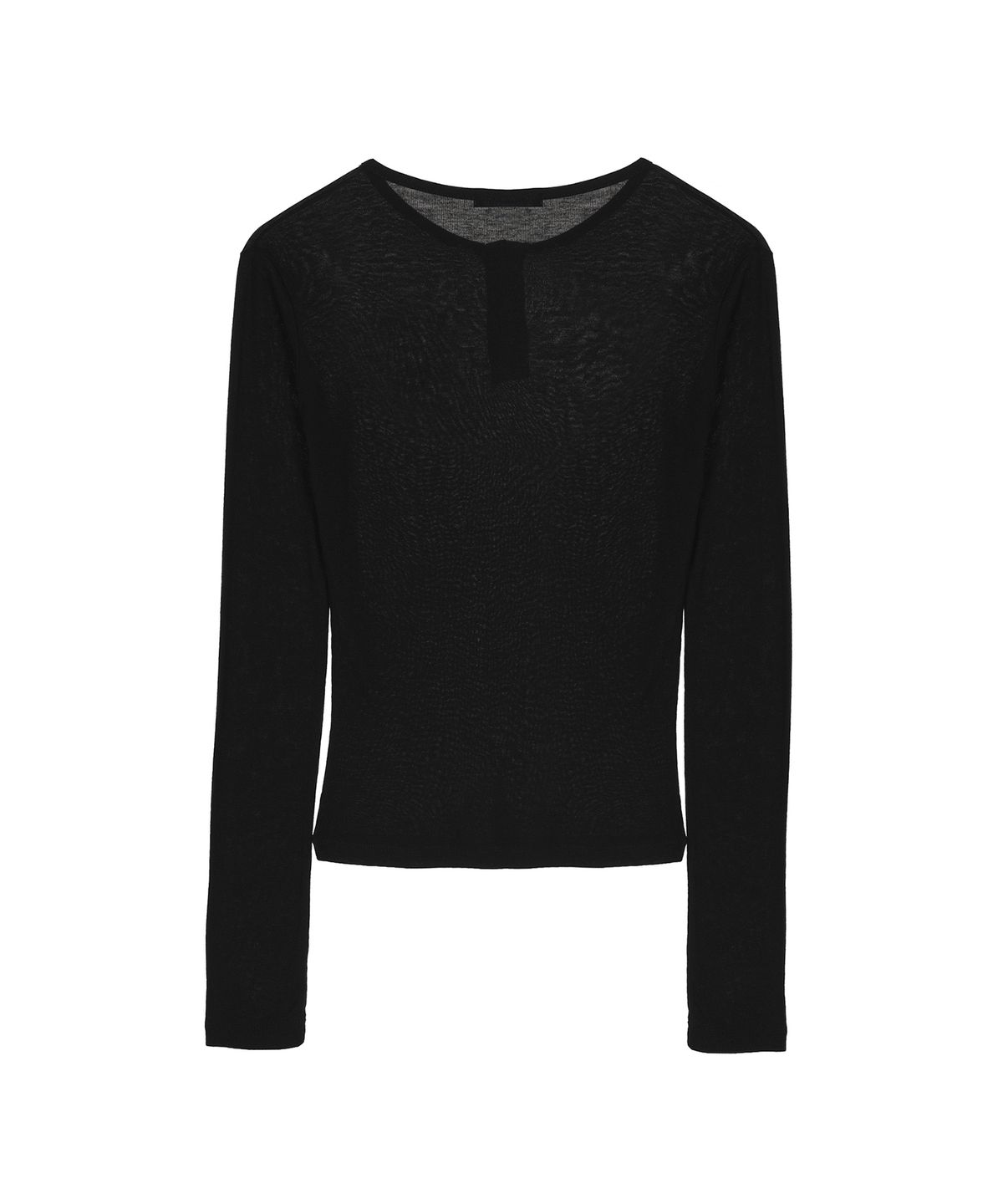 닉앤니콜(NICK&NICOLE) BUTTERFLY HENLEYNECK SLEEVE TOP_BLACK