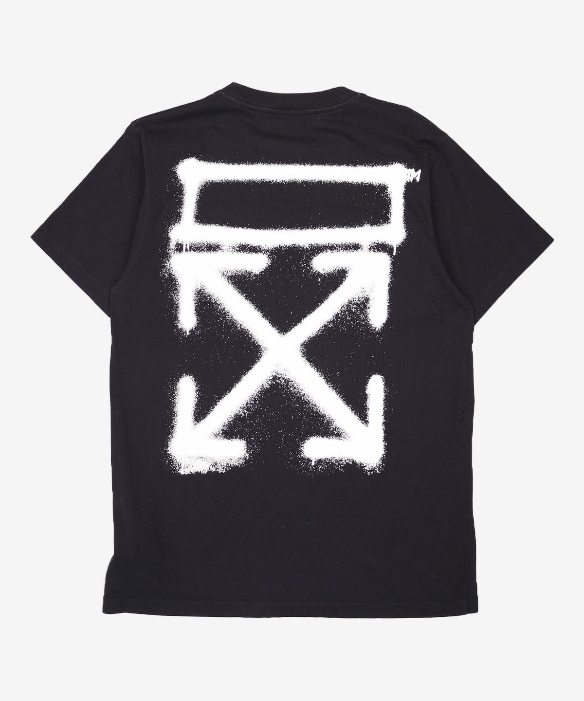 오프화이트(OFF-WHITE) 남성 스프레이 마커 애로우 로고 티셔츠 - 블랙 / OMAA027S21JER0051001 XL