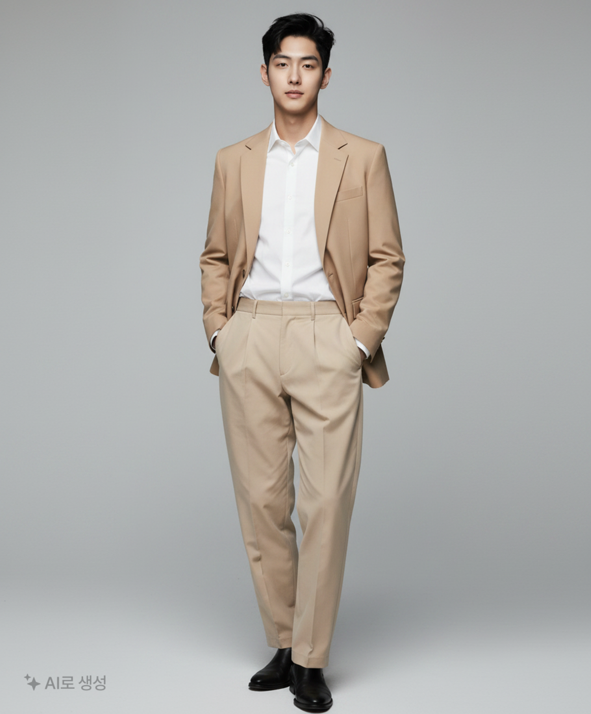 키뮤어(KIIMUIR) 컴포터블 원턱 슬랙스 / 베이지 M