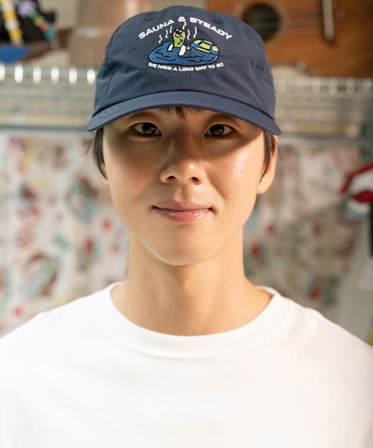 빅웨이브 컬렉티브(BIGWAVE COLLECTIVE) 사우나 스테디 나일론 와이드 캡 (다크 네이비)