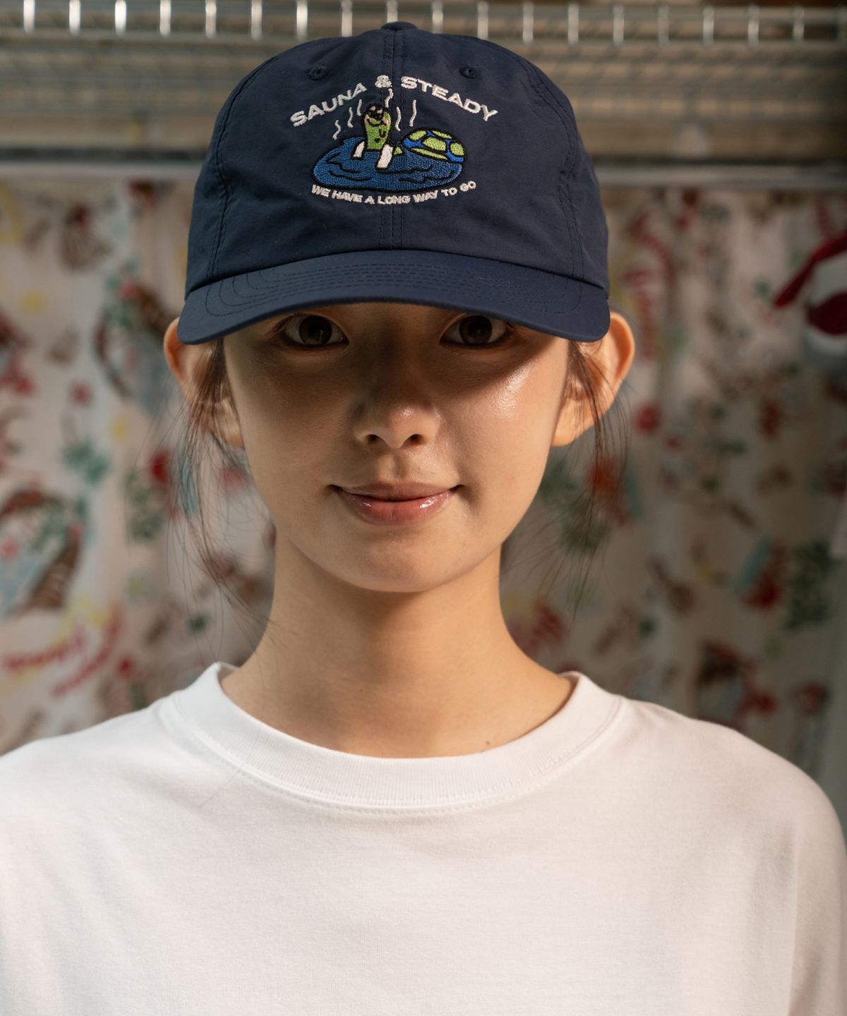 빅웨이브 컬렉티브(BIGWAVE COLLECTIVE) 사우나 스테디 나일론 와이드 캡 (다크 네이비)