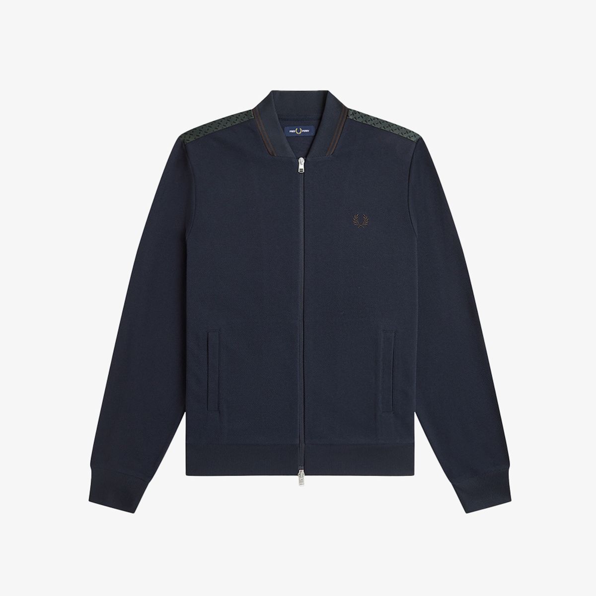 프레드페리(FRED PERRY) [Sharp] 팁드 보머 트랙 재킷 - 네이비/화이트 AFPM2G33309-608