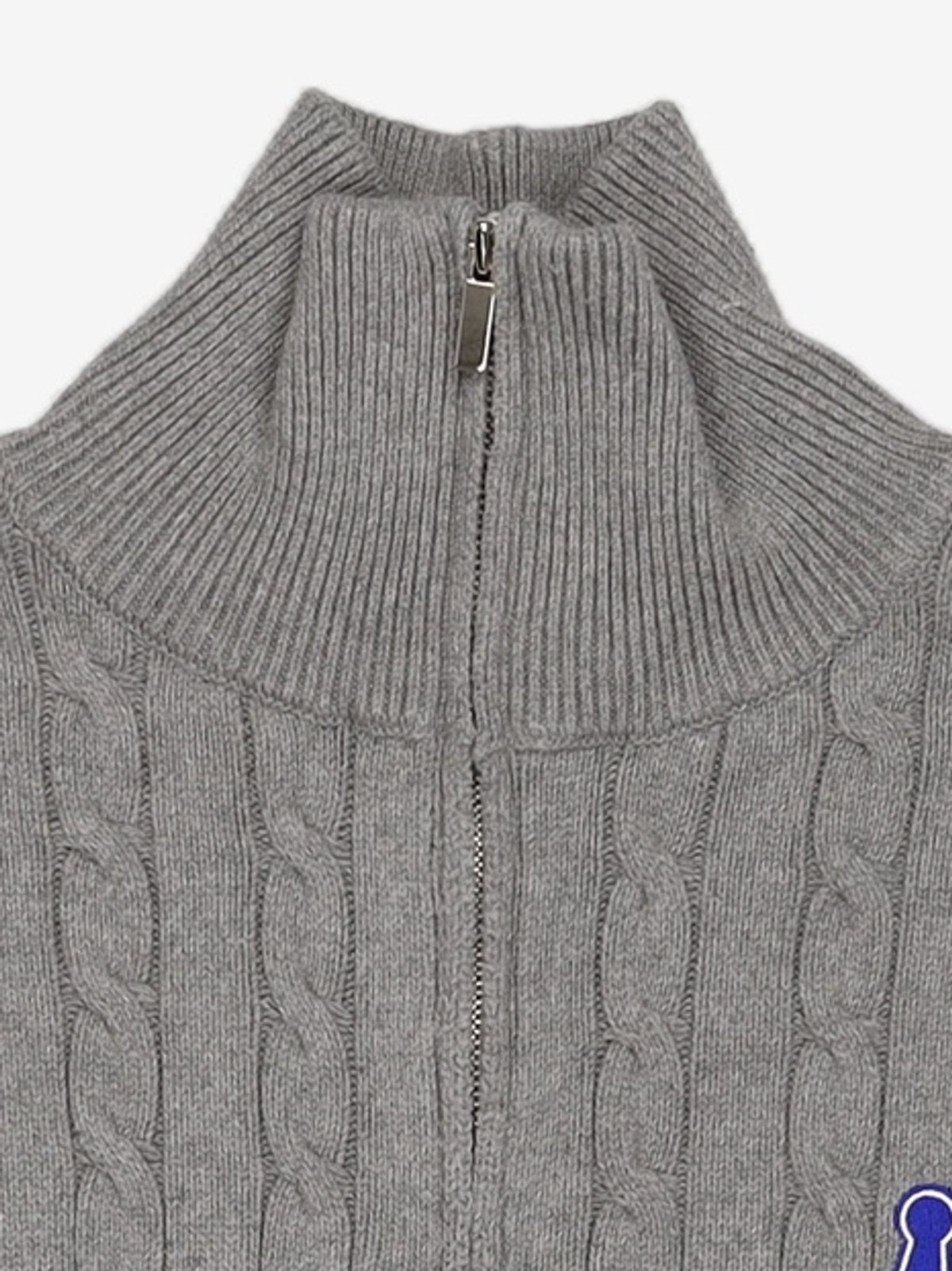 세컨모놀로그(SECONDMONO) Heavyweight Cable Half Zip Knit [GRAY]_COOSKT042GRAY L