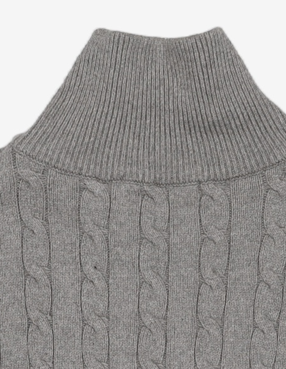 세컨모놀로그(SECONDMONO) Heavyweight Cable Half Zip Knit [GRAY]_COOSKT042GRAY L