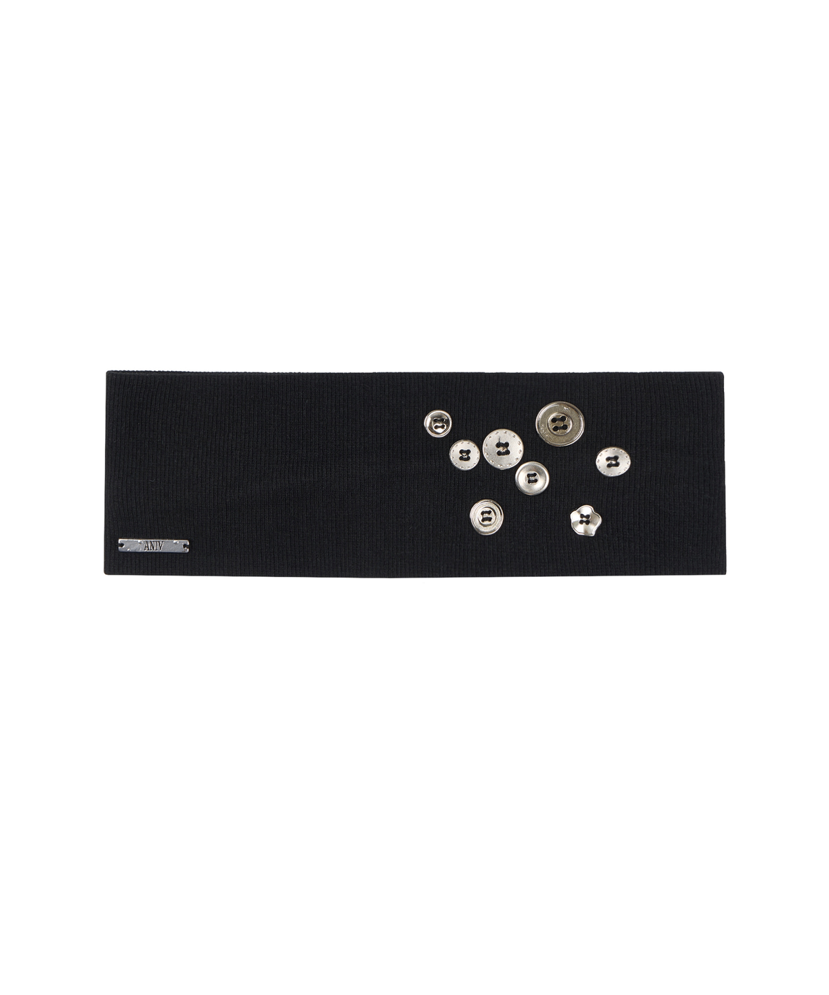 어니브(ANIV) SILVER BUTTON HAIR BAND