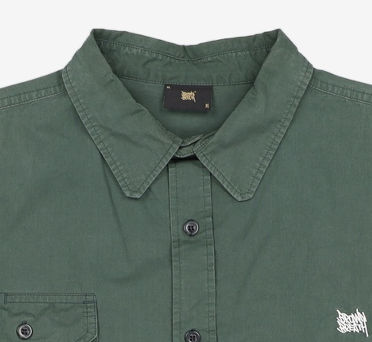 브라운브레스(BROWNBREATH) TAG HALF SHIRTS - DARK GREEN XL