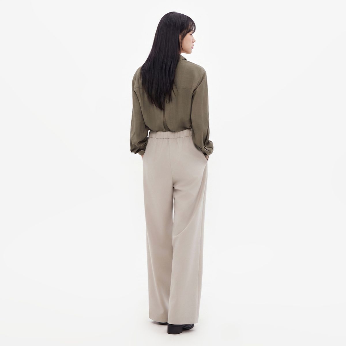 랩(LAP) 사이드 밴딩 스판 롱 슬랙스 AS3WP865