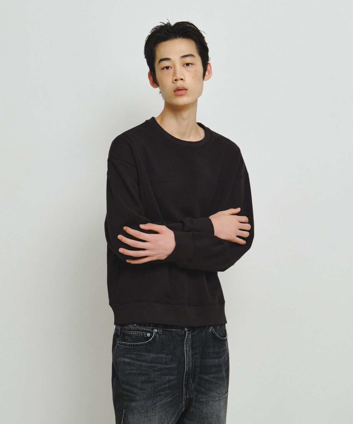 엔도어(ENDOOR) Mend Stitch Sweatshirt (Smoke Black)