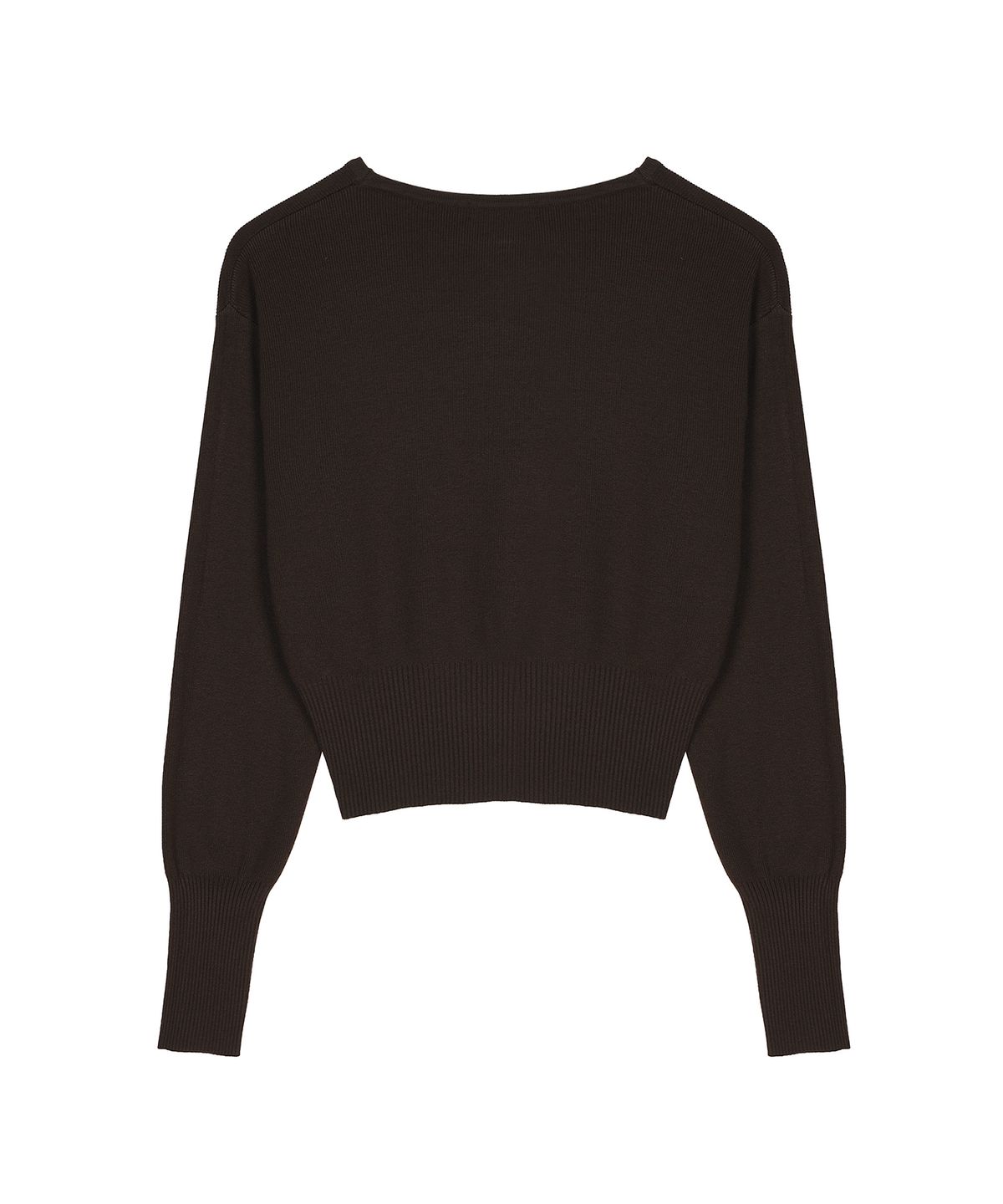 닉앤니콜(NICK&NICOLE) V NECK RIB KNIT TOP_BROWN