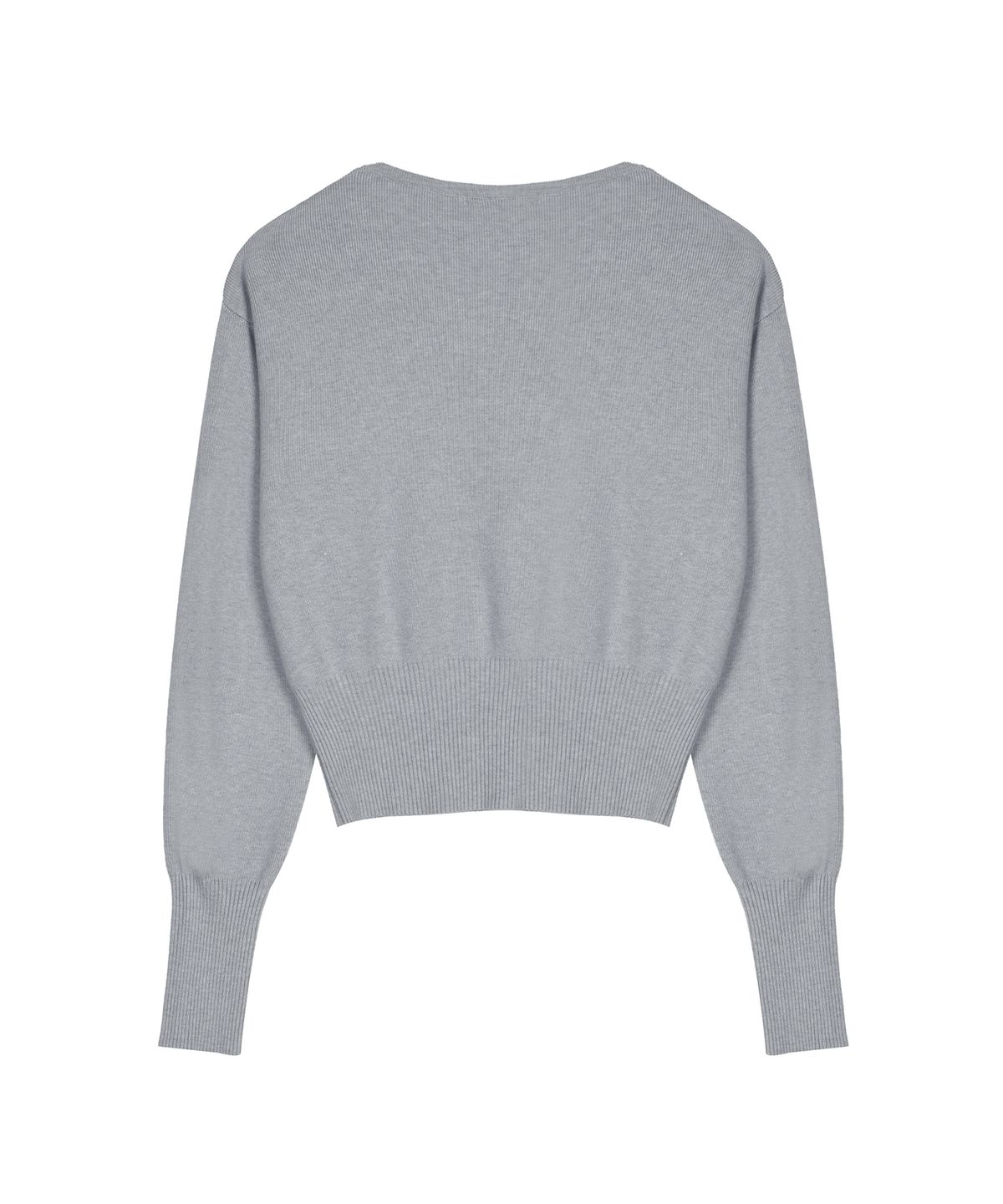 닉앤니콜(NICK&NICOLE) V NECK RIB KNIT TOP_GRAY