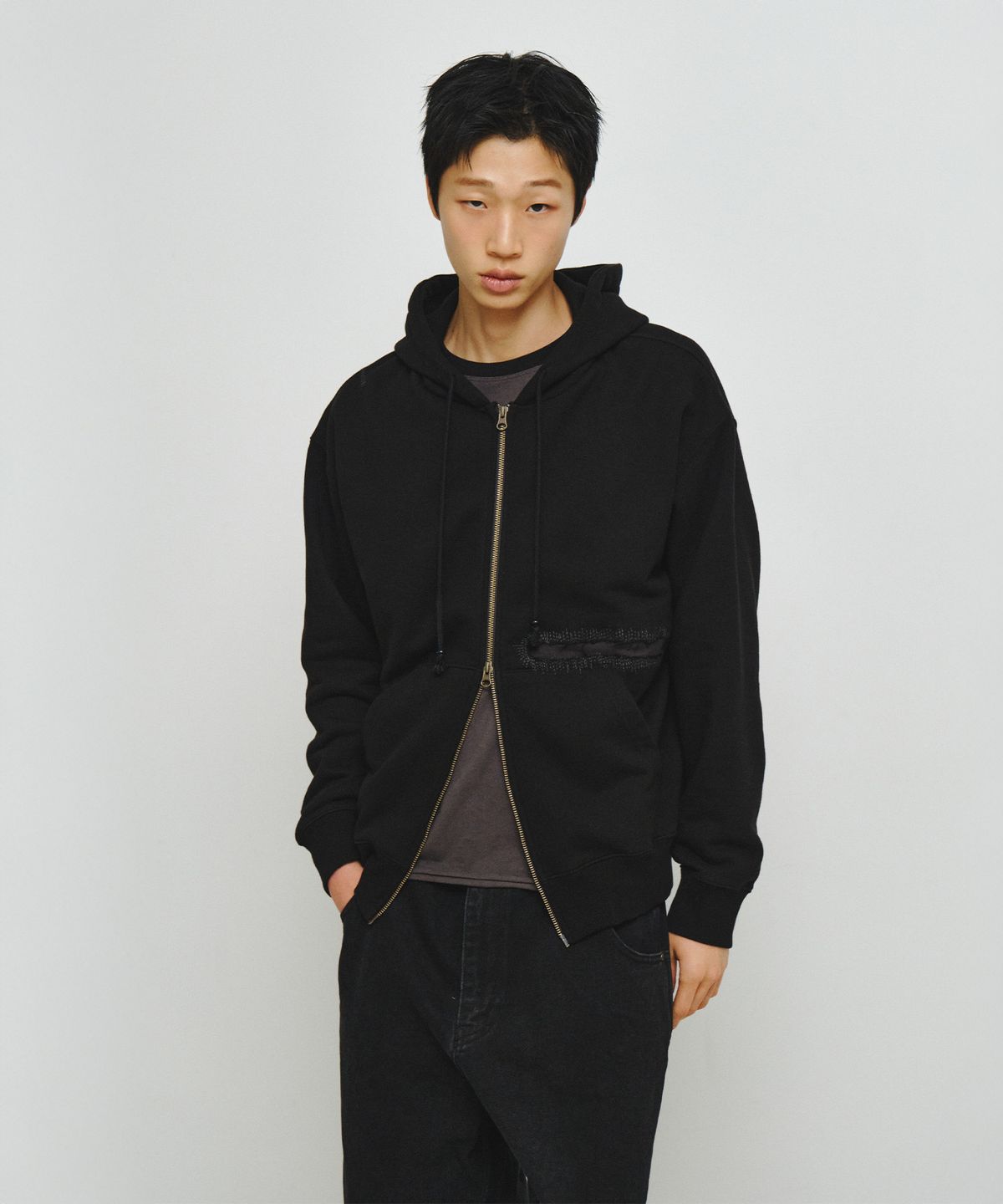 엔도어(ENDOOR) Scar Zip Hoodie (Black)