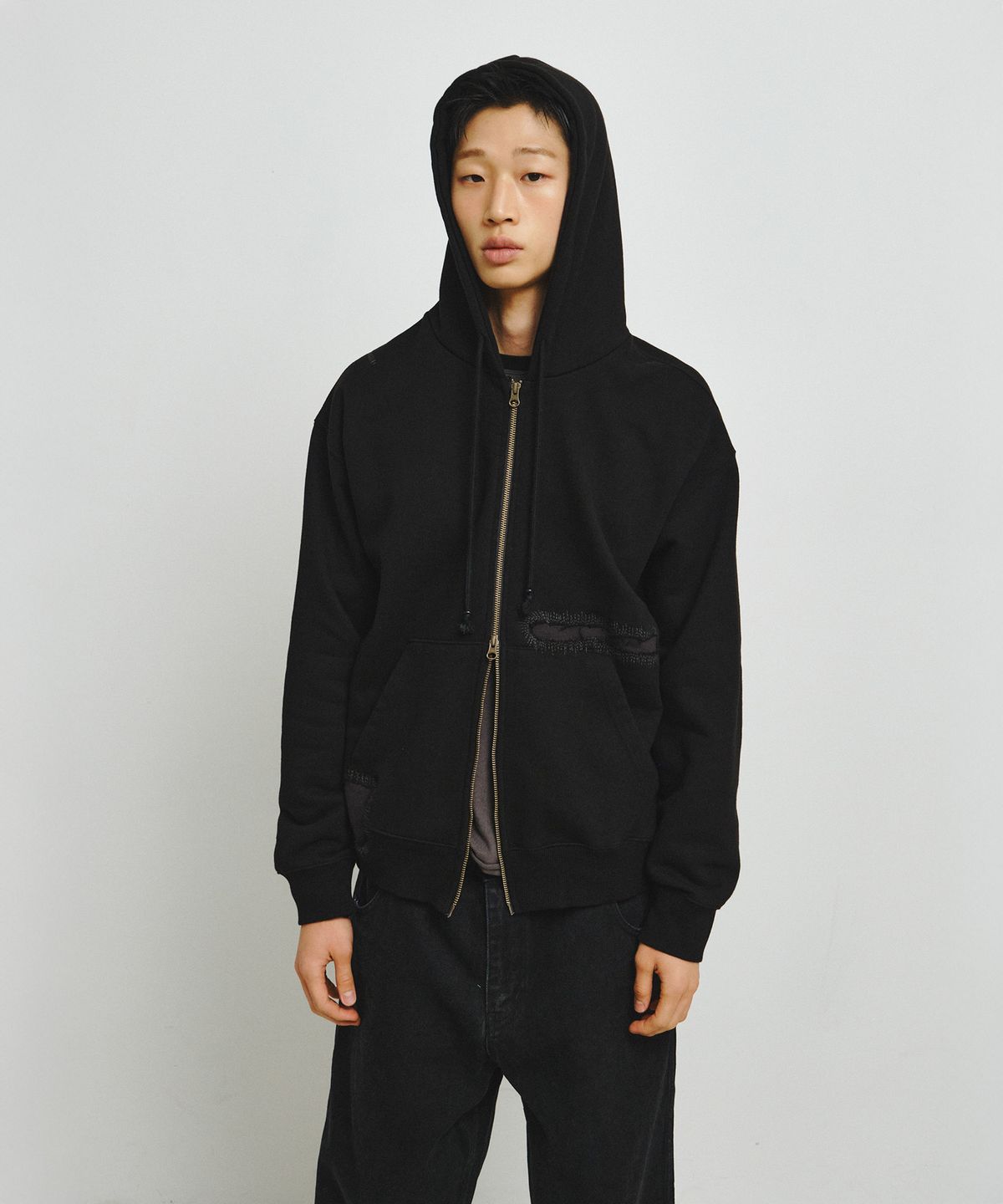 엔도어(ENDOOR) Scar Zip Hoodie (Black)