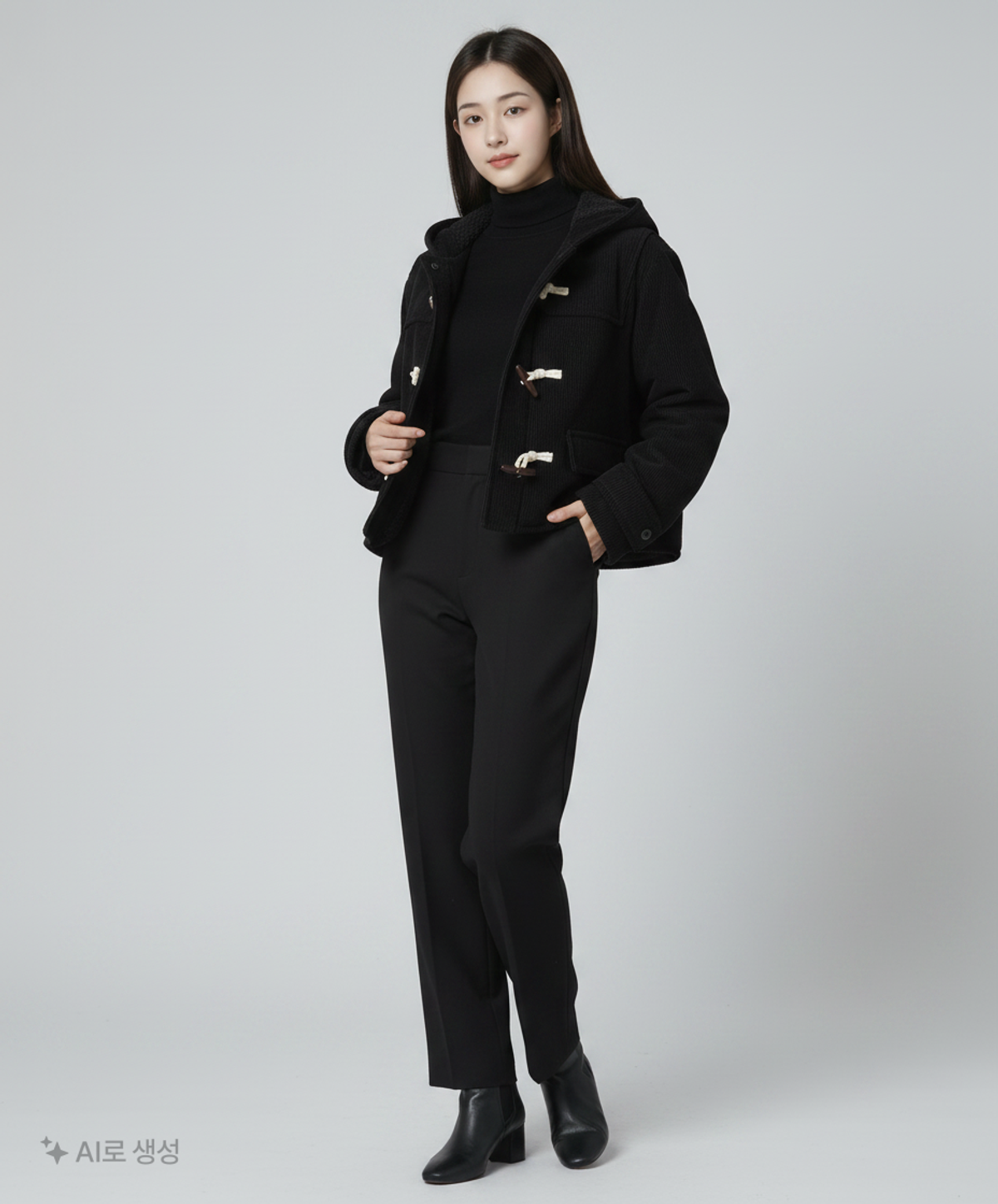 미쏘(MIXXO) 후드 크롭 더플 코트_MIWJHDV01C L