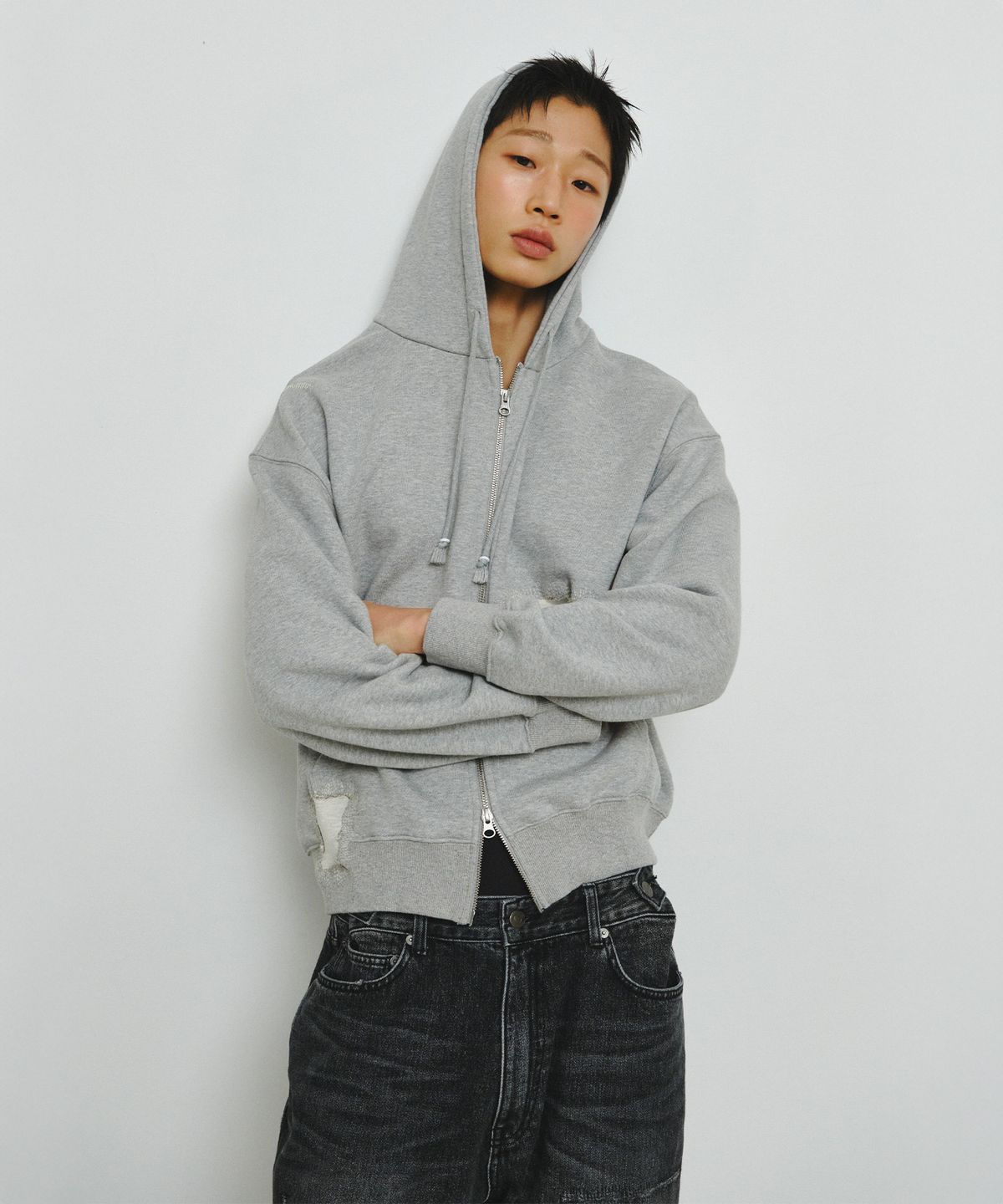 엔도어(ENDOOR) Scar Zip Hoodie (Gray)