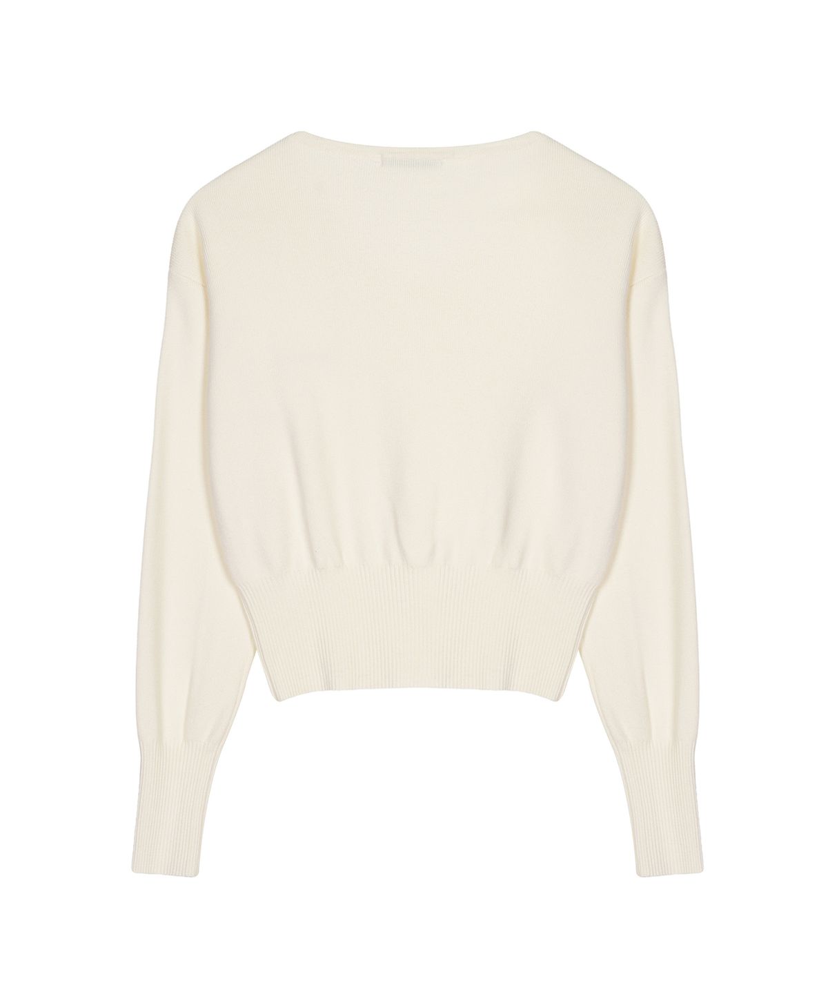 닉앤니콜(NICK&NICOLE) V NECK RIB KNIT TOP_CREAM