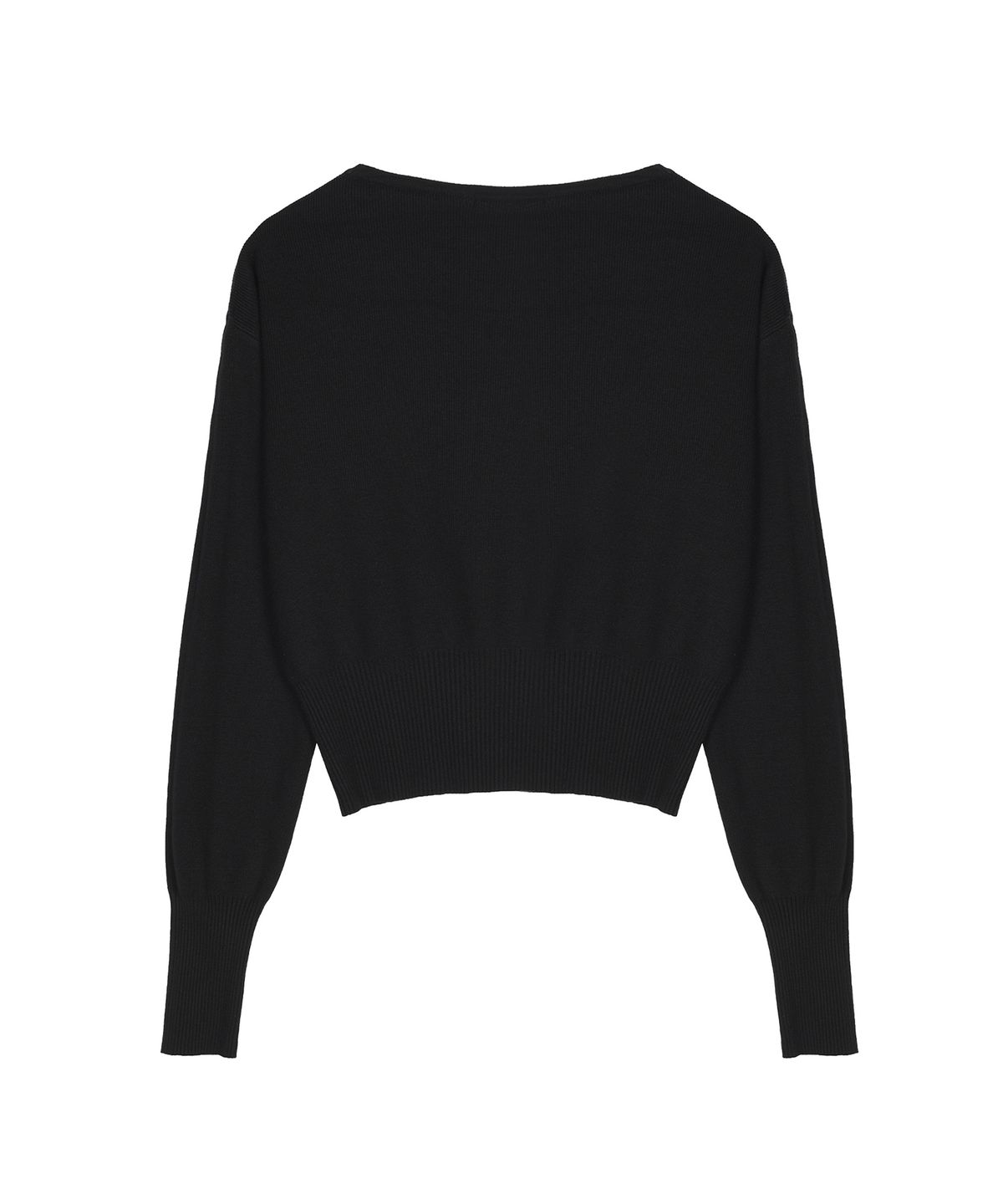 닉앤니콜(NICK&NICOLE) V NECK RIB KNIT TOP_BLACK