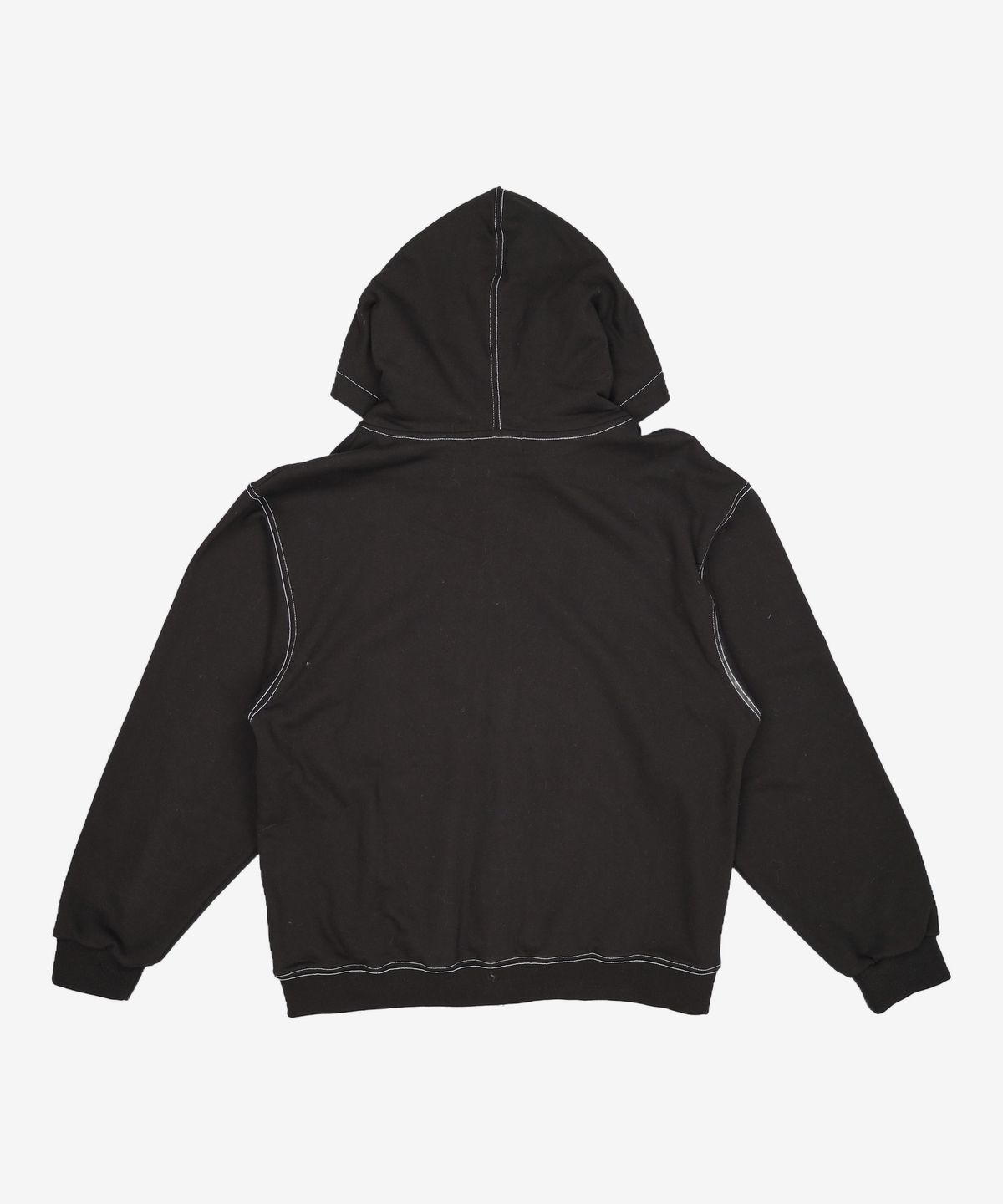 우알롱(WOOALONG) WAL signature stitch hood zip-up - BLACK L