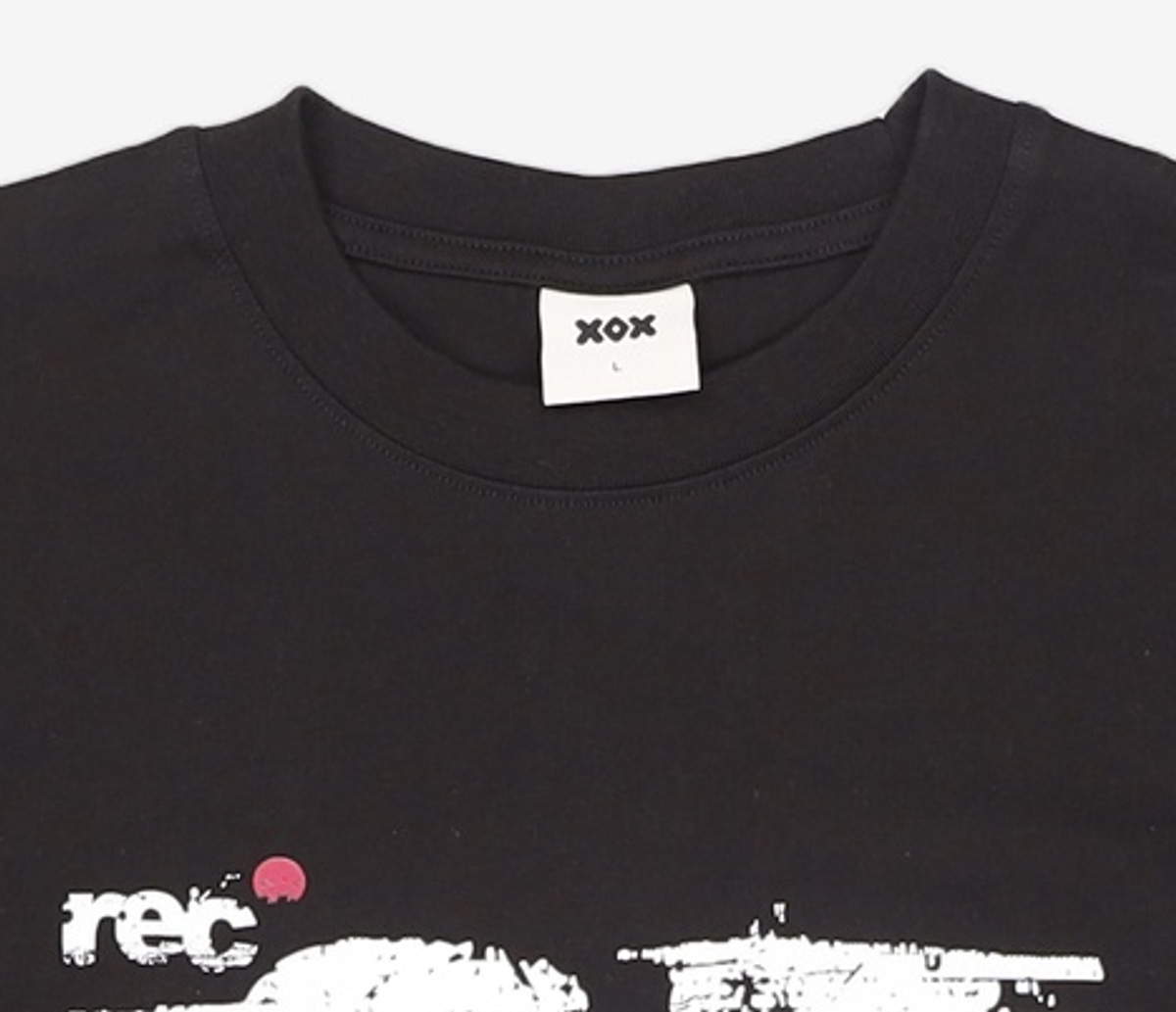엑스오엑스(XOX) 디스토티드 에러 그래픽 크롭 티셔츠 [BLACK] L