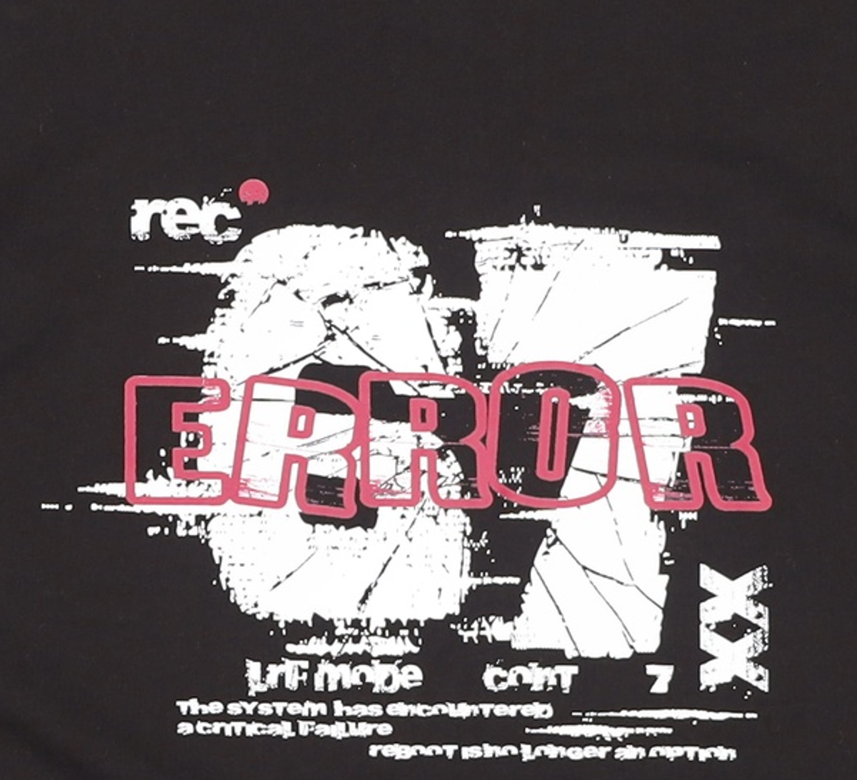 엑스오엑스(XOX) 디스토티드 에러 그래픽 크롭 티셔츠 [BLACK] L