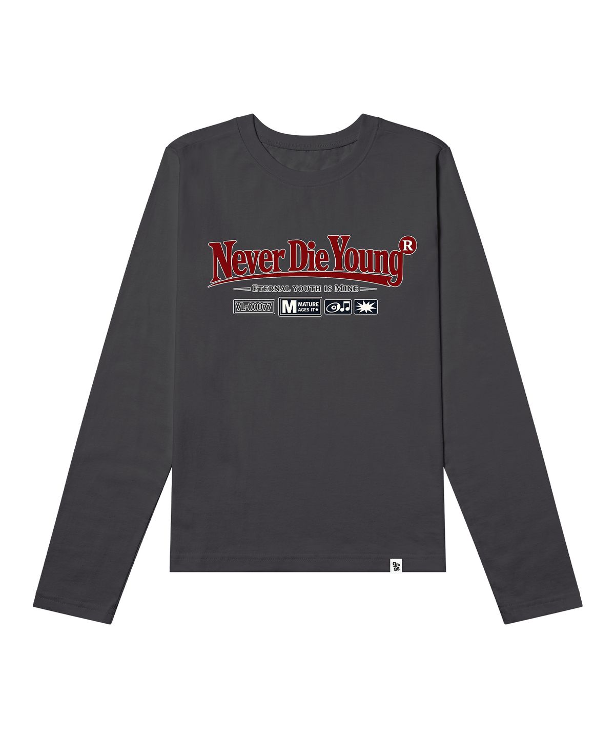 그레이버 오디너리(GRAVER ORDINARY) [ODNR UNISEX]Naver Die Young 롱슬리브 긴팔티셔츠-White
