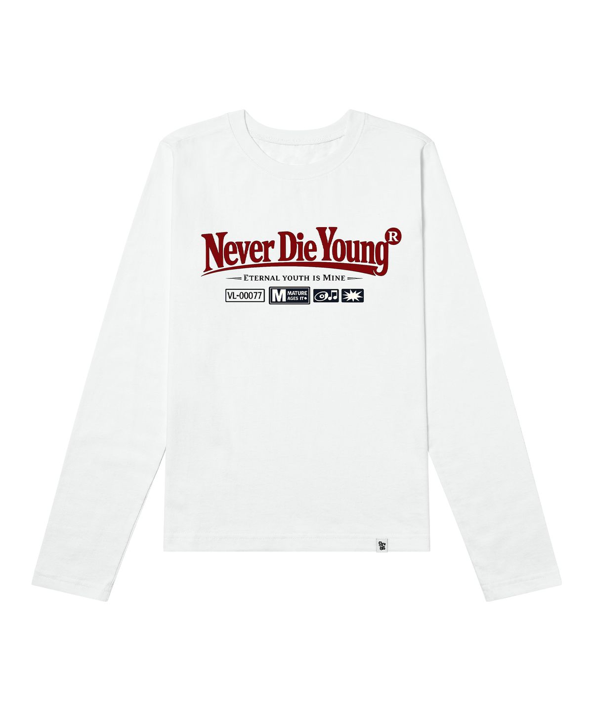 그레이버 오디너리(GRAVER ORDINARY) [ODNR UNISEX]Naver Die Young 롱슬리브 긴팔티셔츠-White