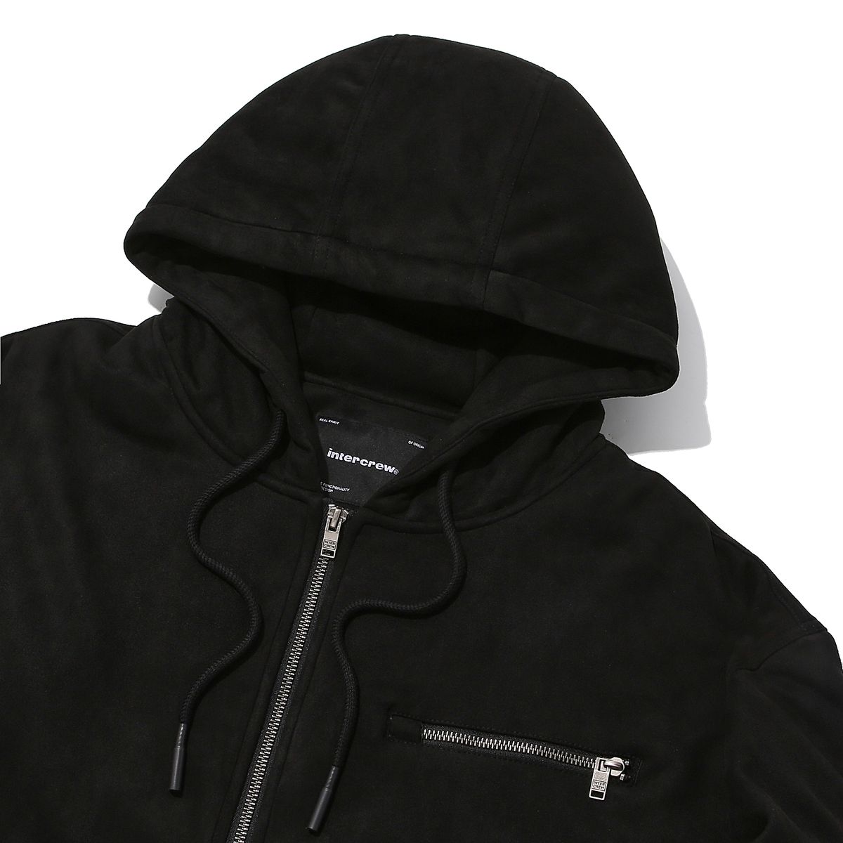 인터크루(INTERCREW) 인조 스웨이드 후드 워크자켓 블랙 ITA4UP01ABK