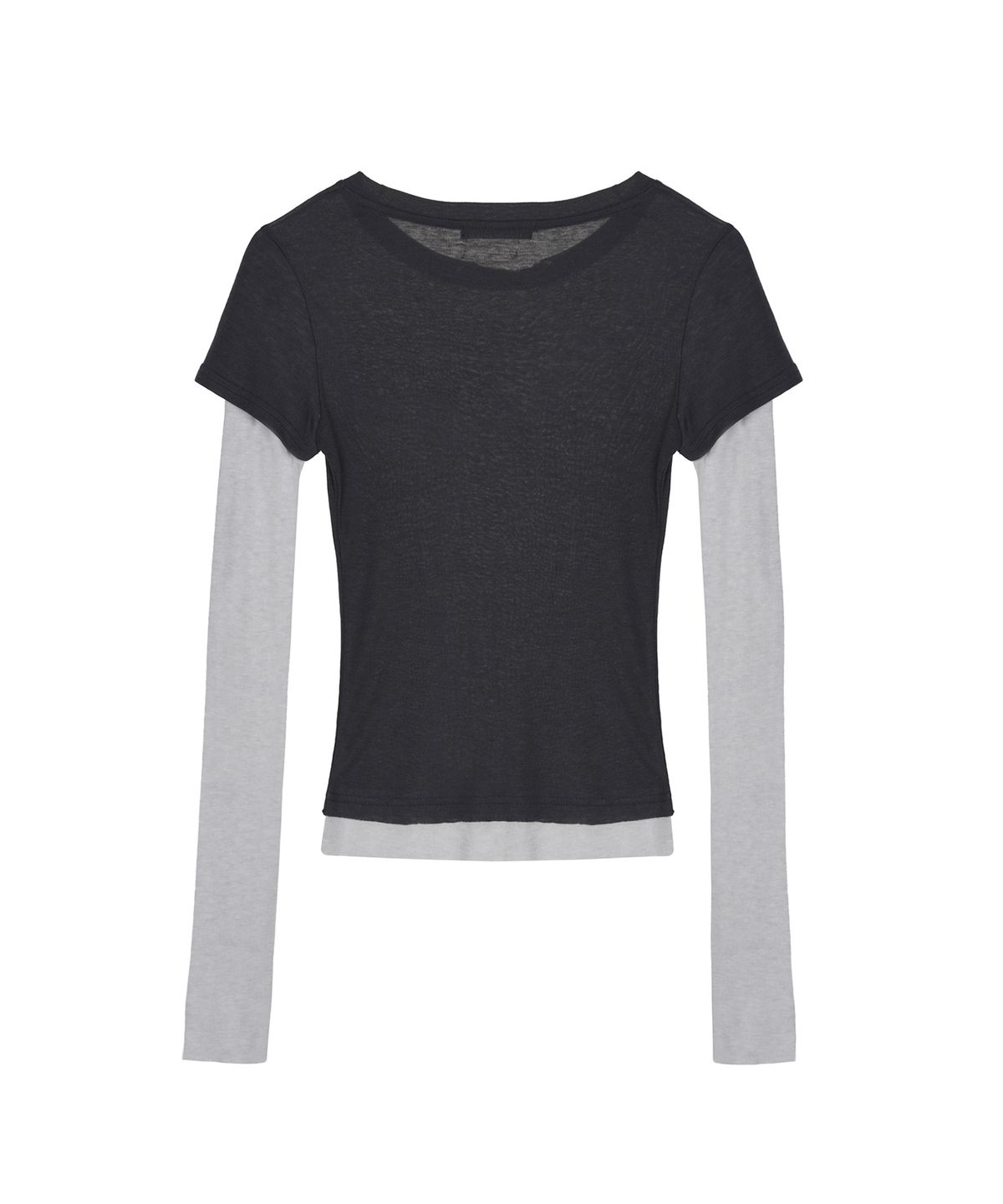 닉앤니콜(NICK&NICOLE) CONTRAST LAYERED TOP_CHARCOAL