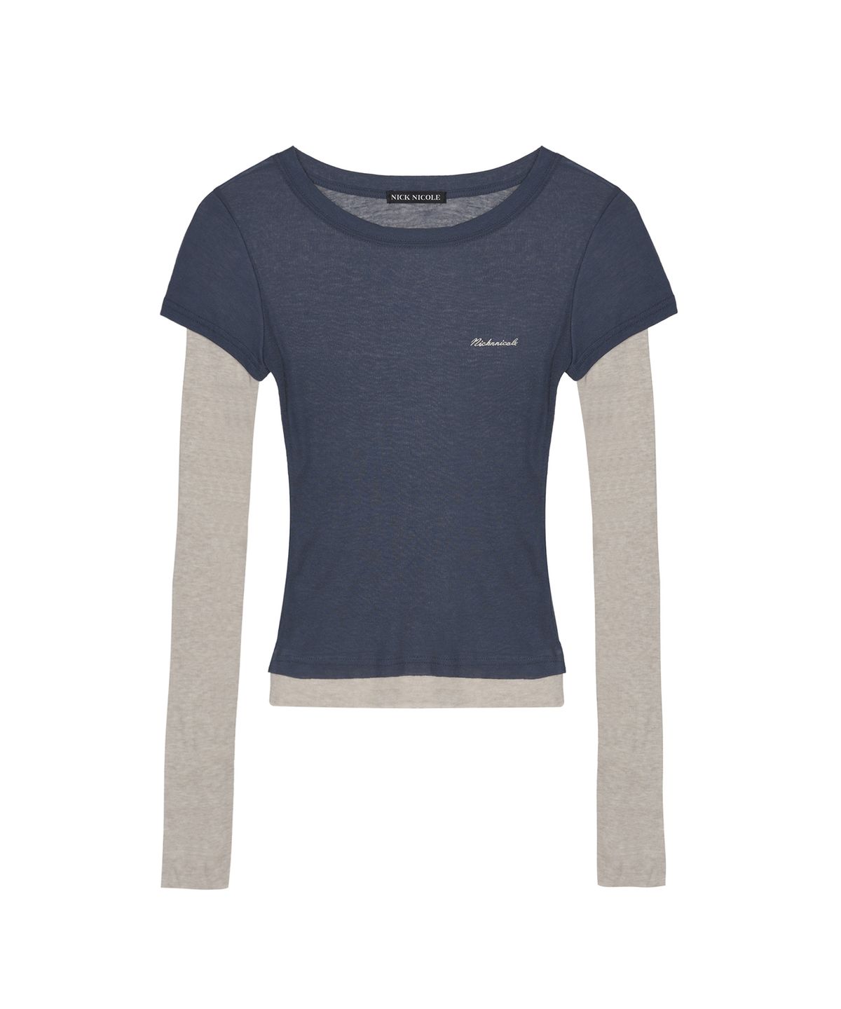 닉앤니콜(NICK&NICOLE) CONTRAST LAYERED TOP_NAVY