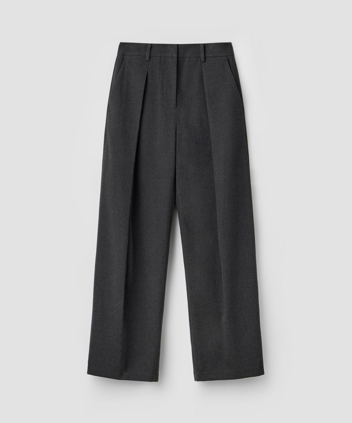 로우타이드(LOW TIDE) RELAXED DOUBLE TUCK WIDE PANTS [CHARCOAL]