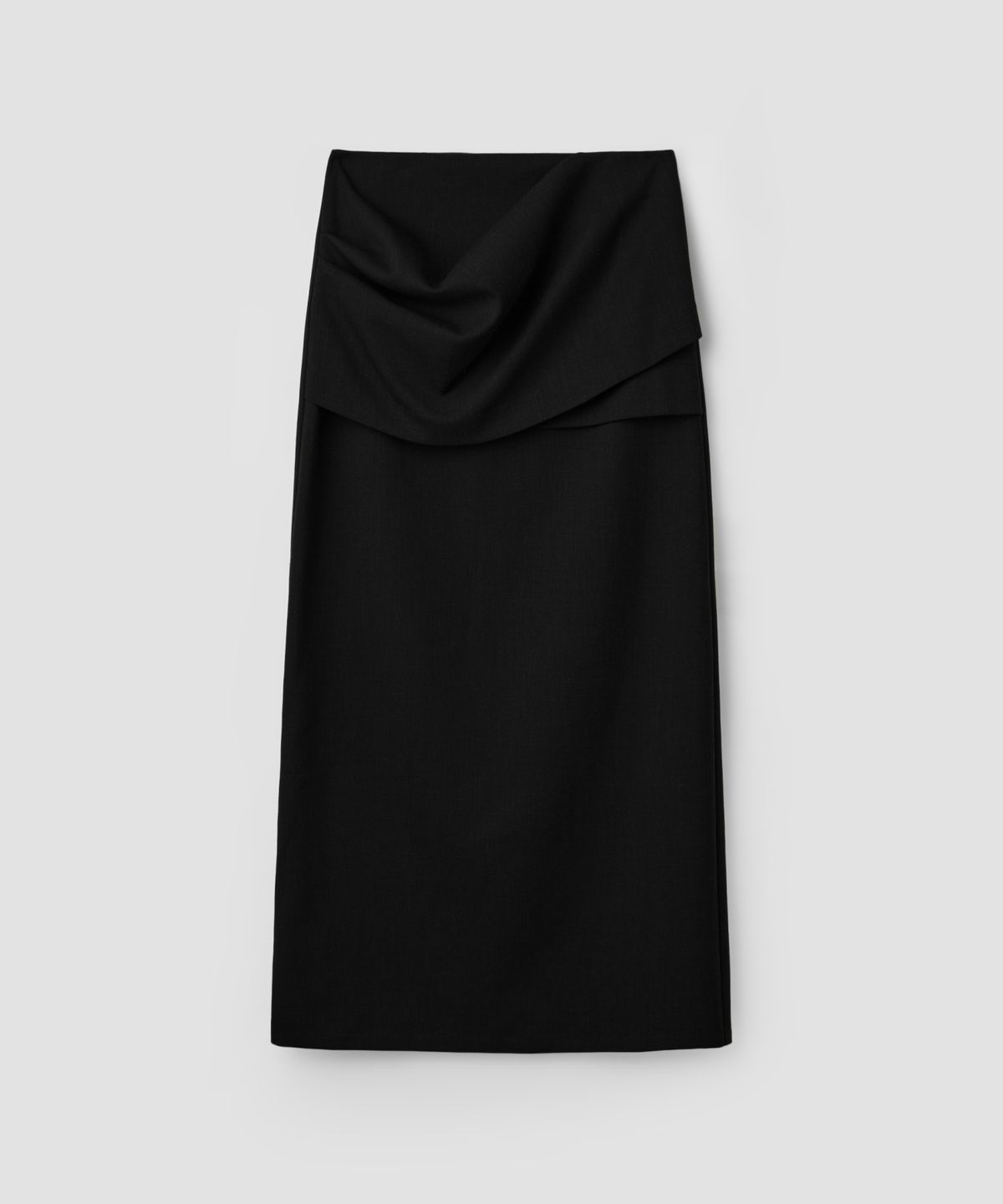 로우타이드(LOW TIDE) OVERLAP LAYER MAXI SKIRT [BLACK]