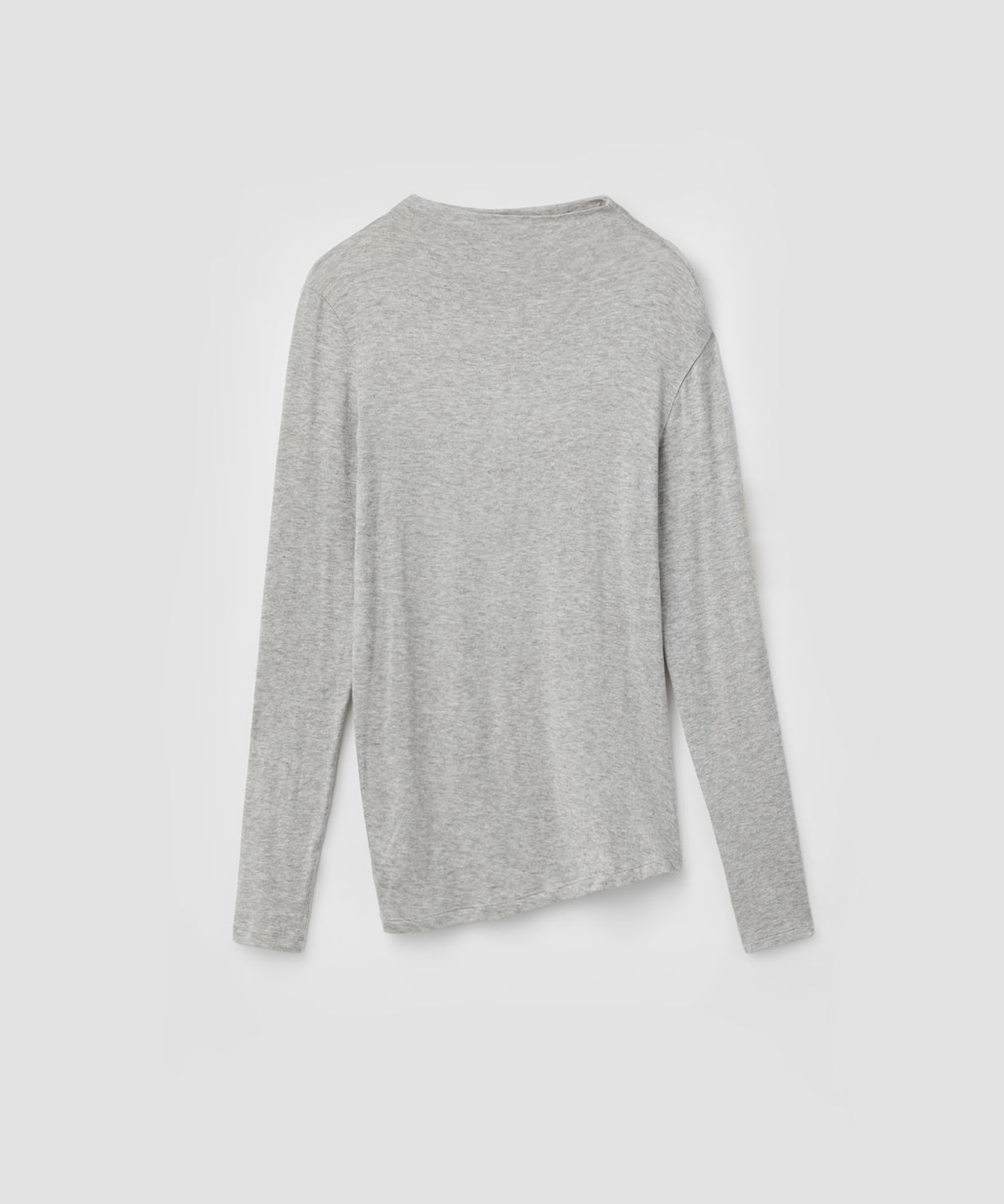 로우타이드(LOW TIDE) WOOL MOCK NECK CURVED T-SHIRT [GREY]