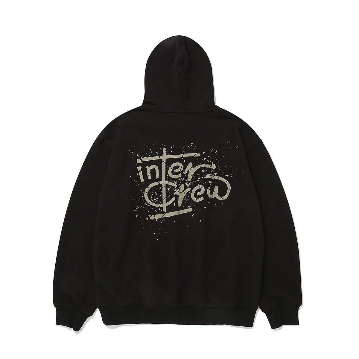 인터크루(INTERCREW) 로고 변형 후드 풀오버 블랙 ITA3TH31ABK