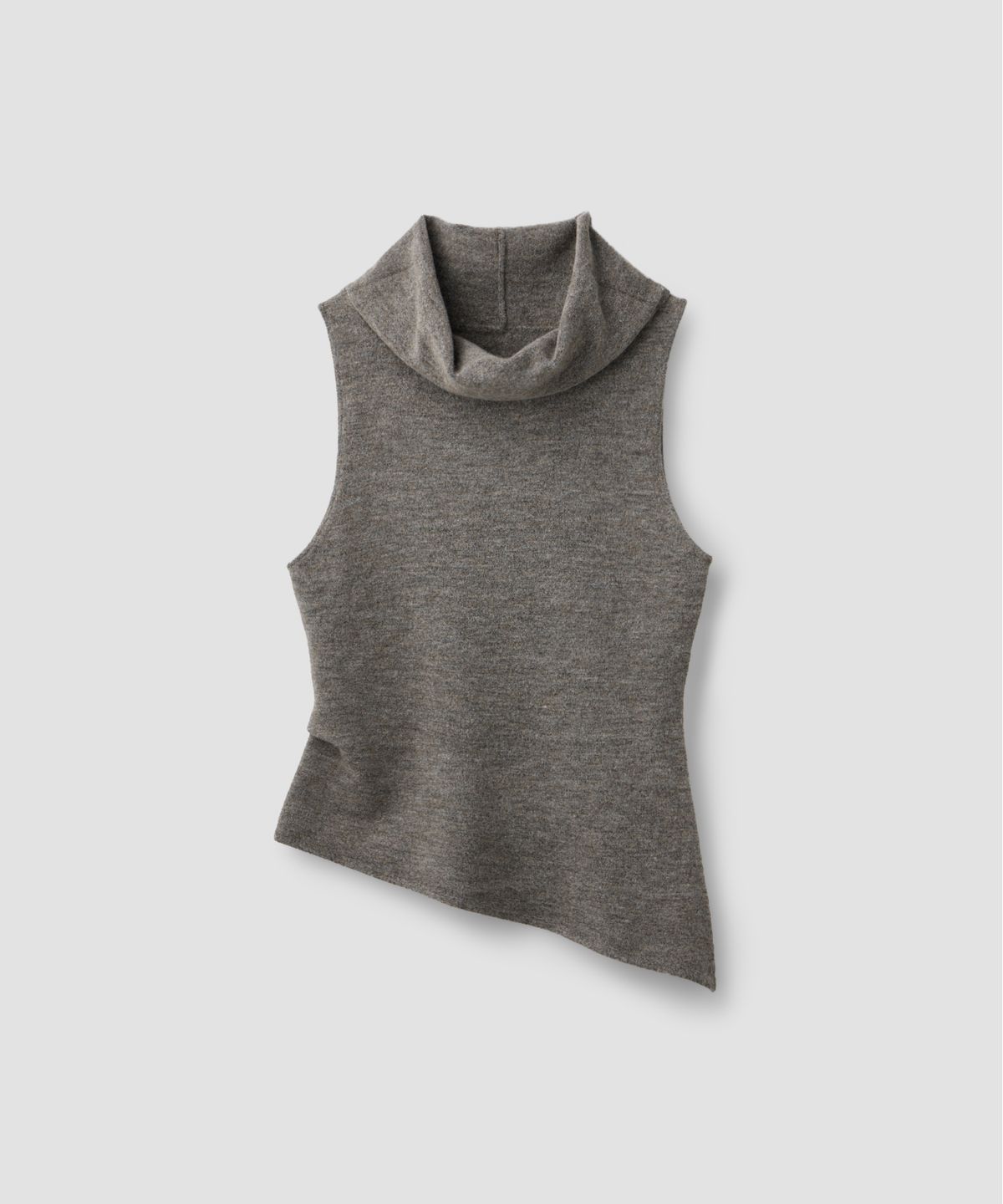 로우타이드(LOW TIDE) DRAPE COWL KNIT VEST [MOCHA]