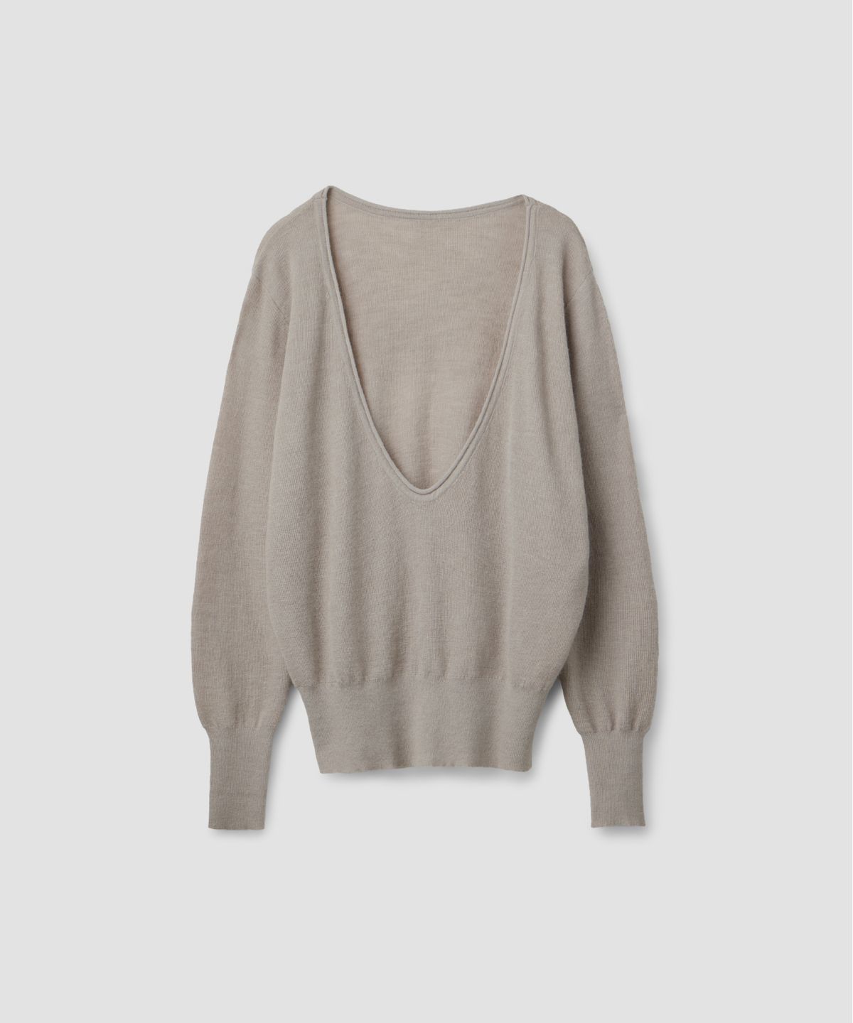 로우타이드(LOW TIDE) DEEP V NECK WARM KNIT PULLOVER [LIGHT GREY]