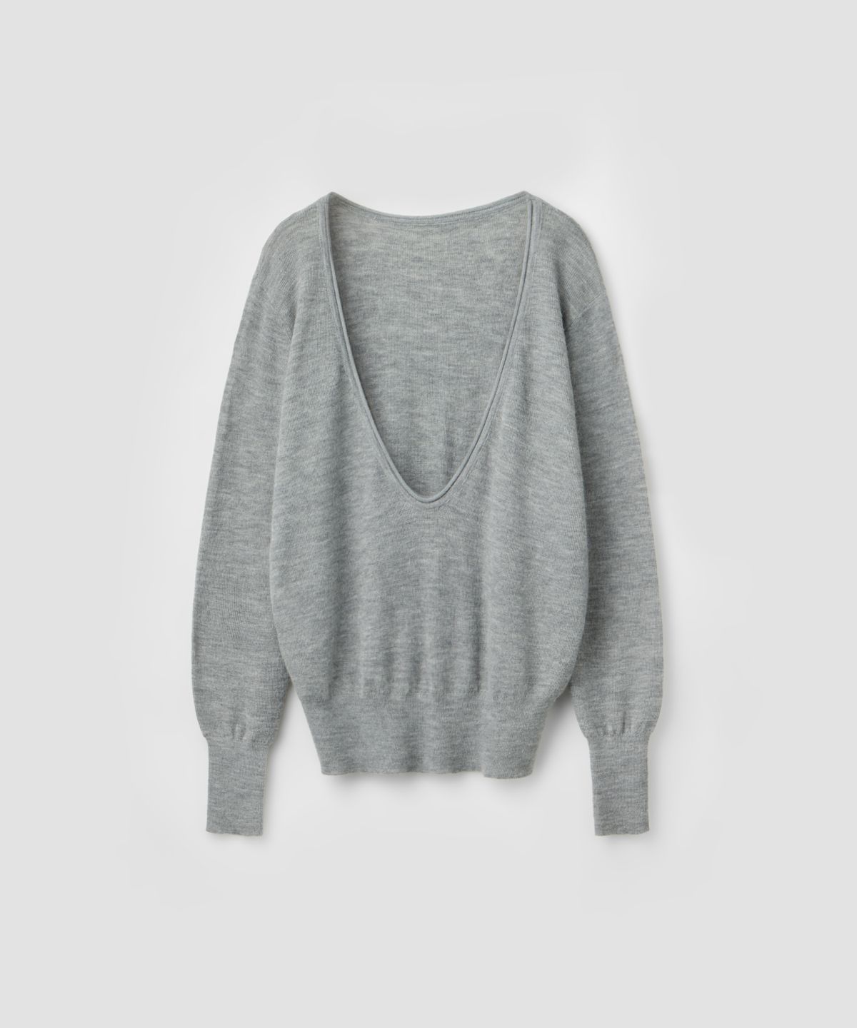 로우타이드(LOW TIDE) DEEP V NECK WARM KNIT PULLOVER [GREY]