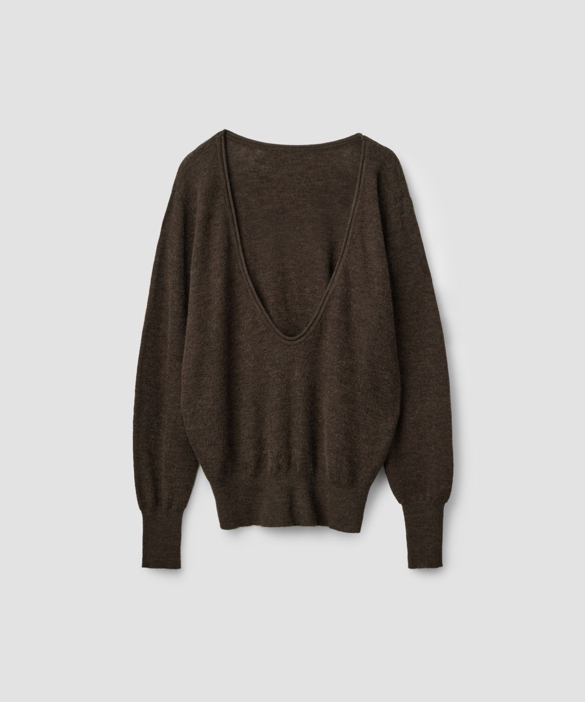 로우타이드(LOW TIDE) DEEP V NECK WARM KNIT PULLOVER [BROWN]