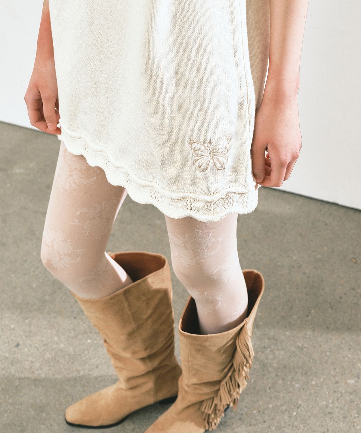 닉앤니콜(NICK&NICOLE) LACE TRIM MINI DRESS_IVORY