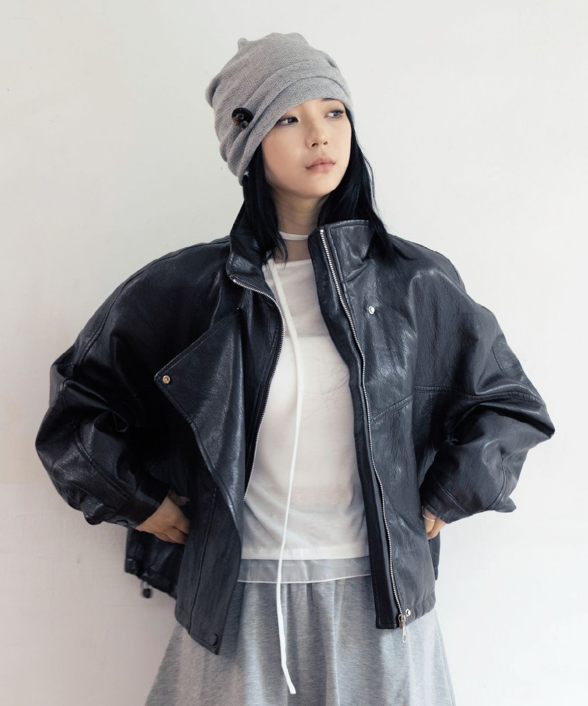 에프디알(FDR) Eden Crop Rider Jacket_Black