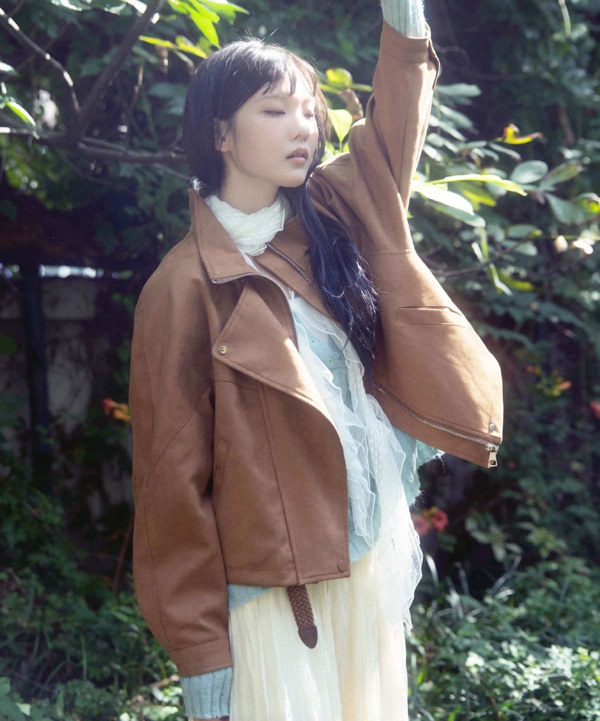 에프디알(FDR) Eden Crop Rider Jacket_Camel