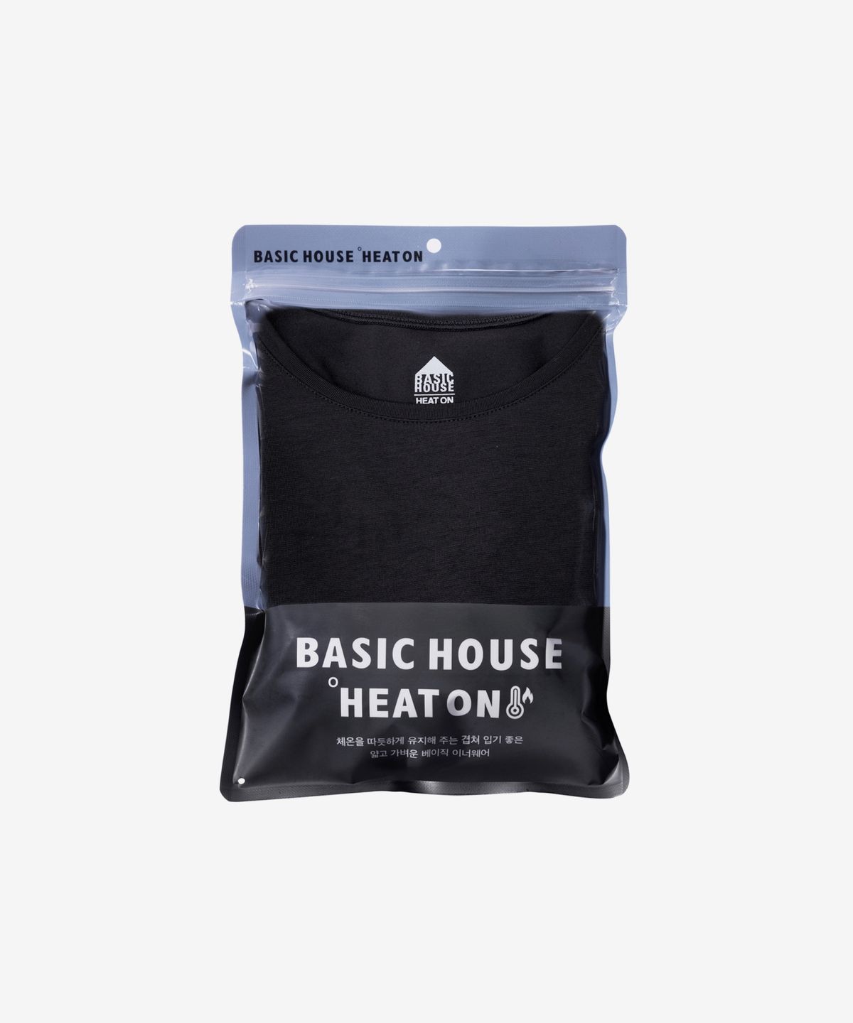 베이직하우스(BASIC HOUSE) [HEAT-ON] 남성 히트-온 라운드넥 이너 긴팔티셔츠