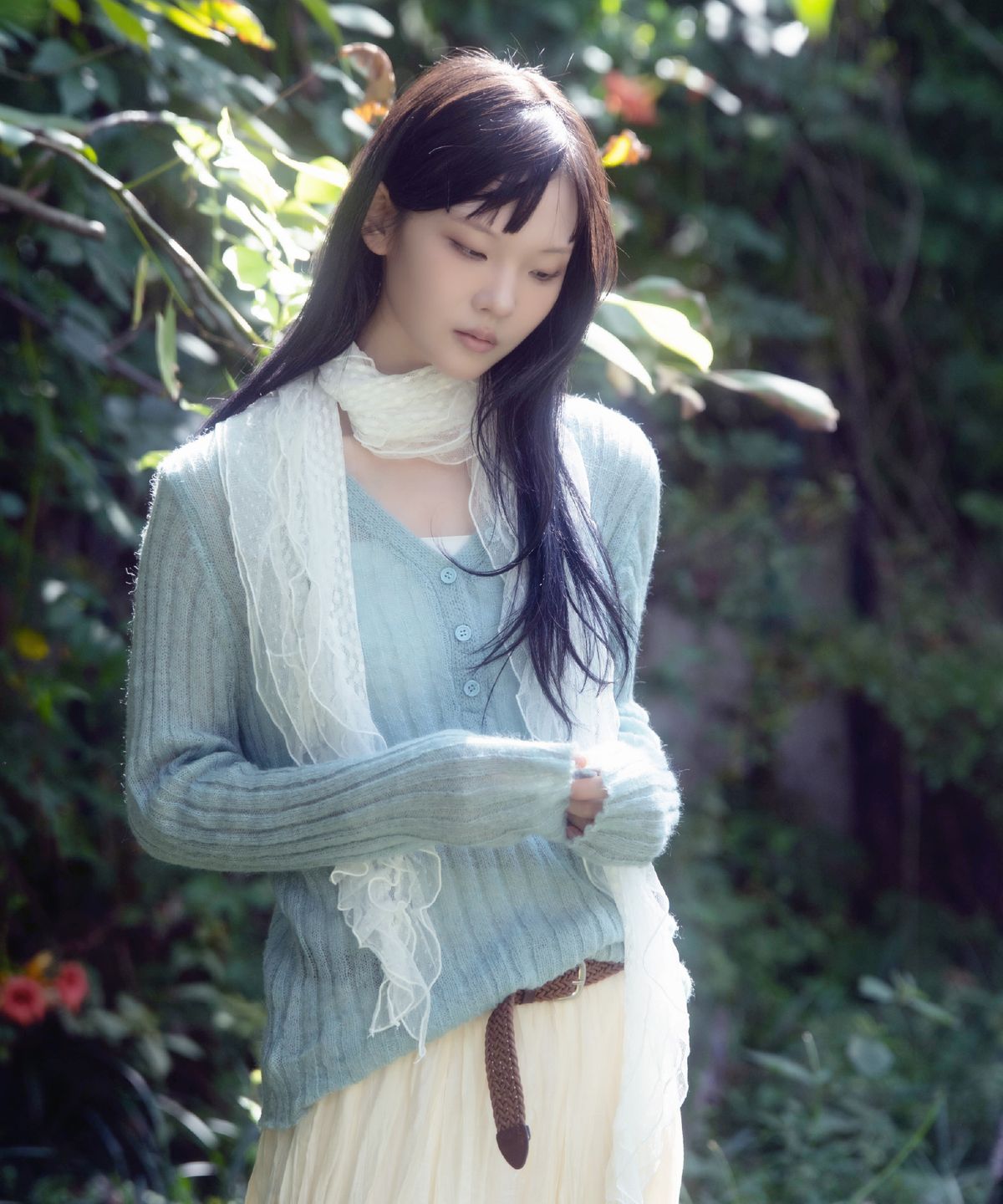에프디알(FDR) Chloe Reverse Henley Cardigan Knit_Mint