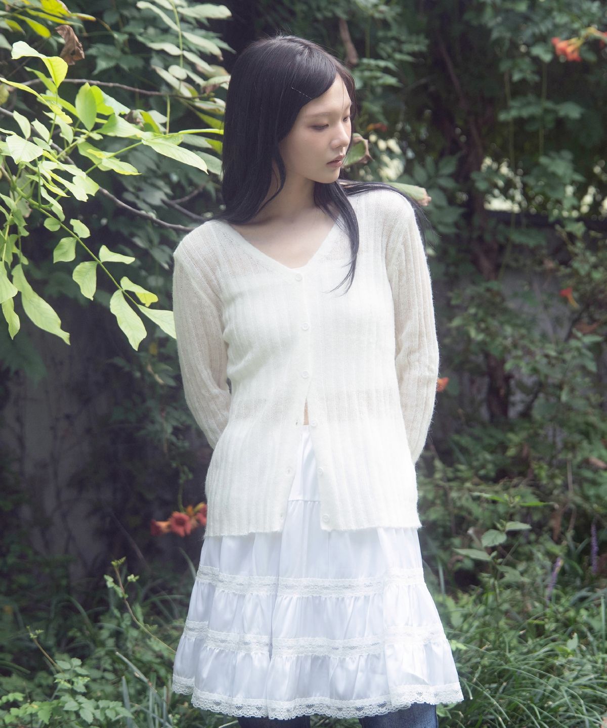 에프디알(FDR) Chloe Reverse Henley Cardigan Knit_Ivory