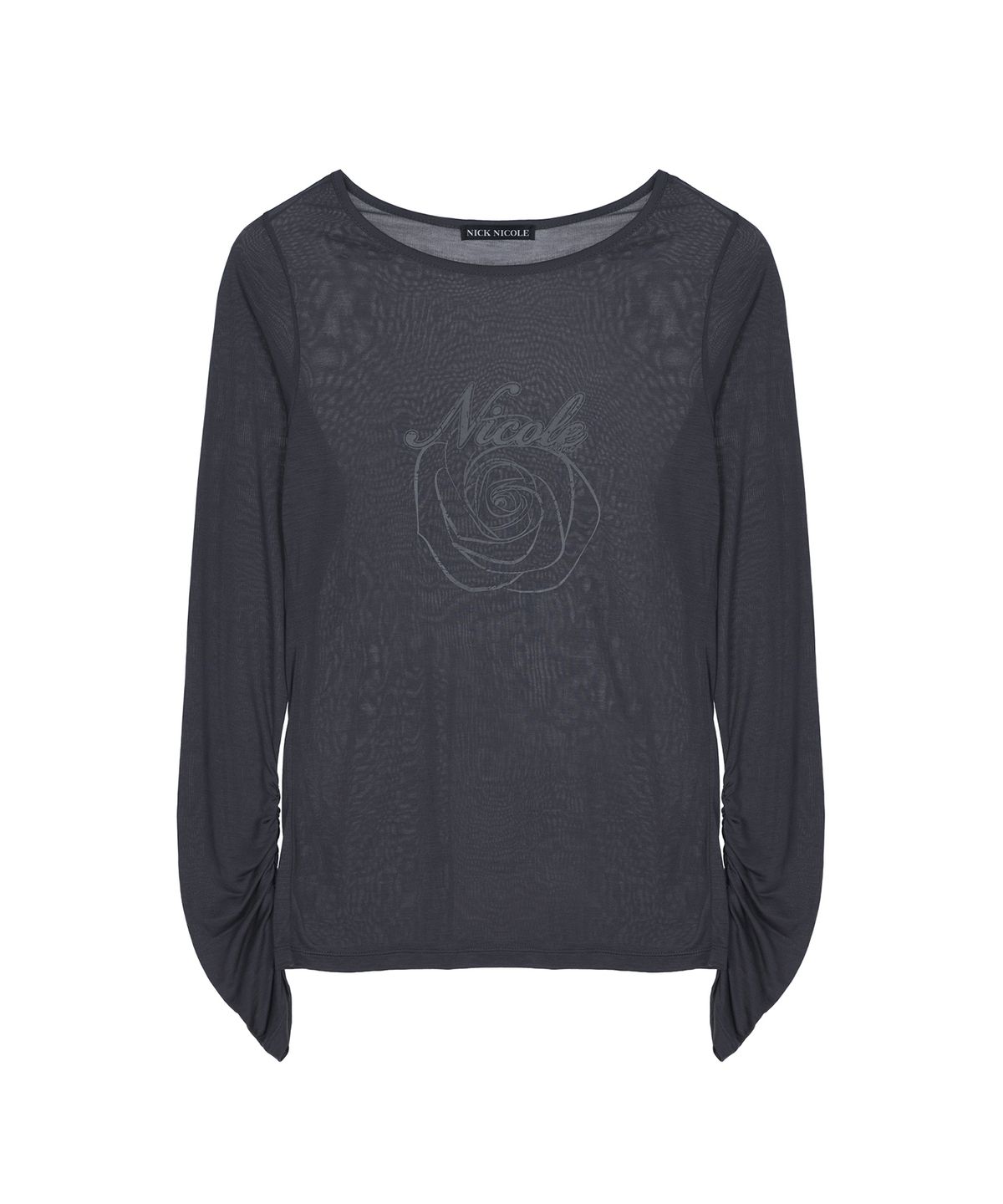 닉앤니콜(NICK&NICOLE) NICOLE ROSE SHIRRING TOP_CHARCOAL