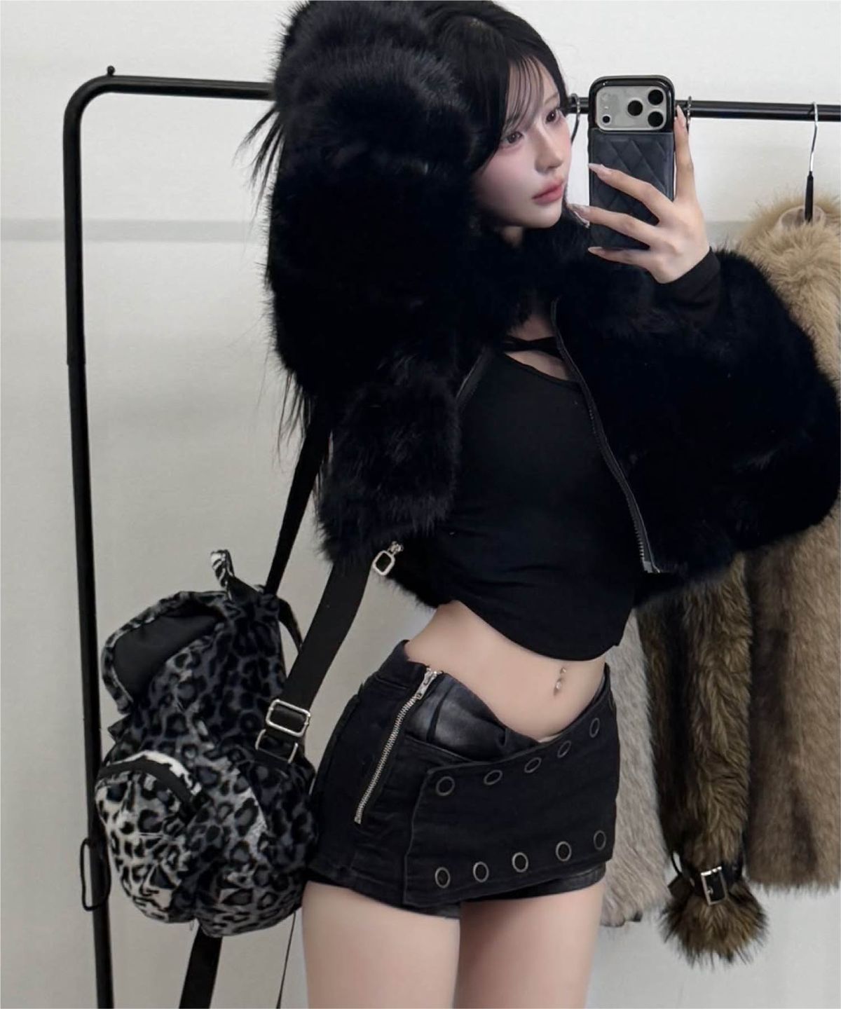 피마다지윈(PIMADAZIWIN) Signature Logo Mini Backpack (Leopard)
