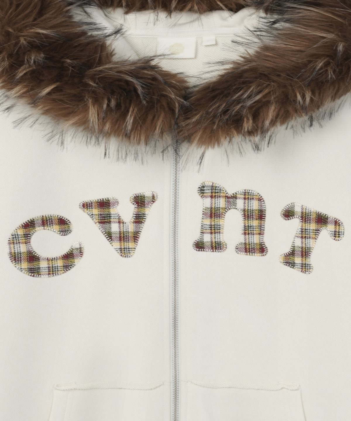 커버낫 우먼(COVERNAT WOMAN) 우먼 CVNT 퍼 후드집업 에크루
