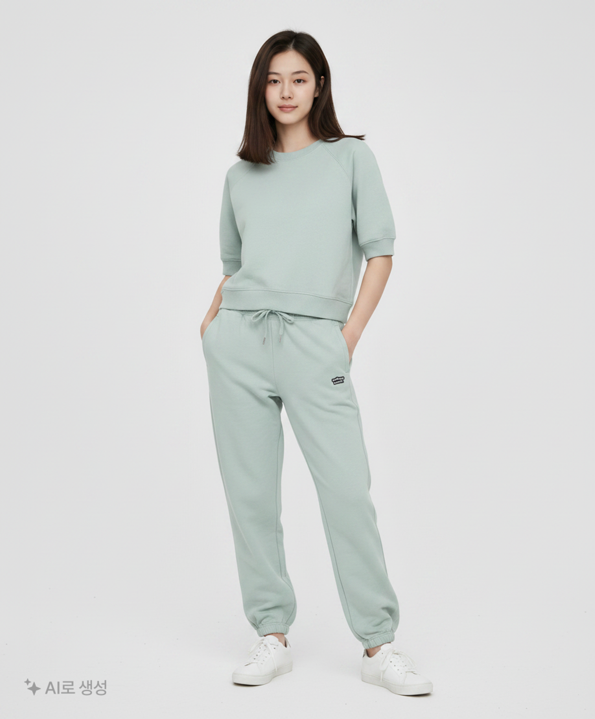 멜란지 마스터(MELANGE MASTER) 우먼즈 스웨트 조거 팬츠 [더스티 민트] XL