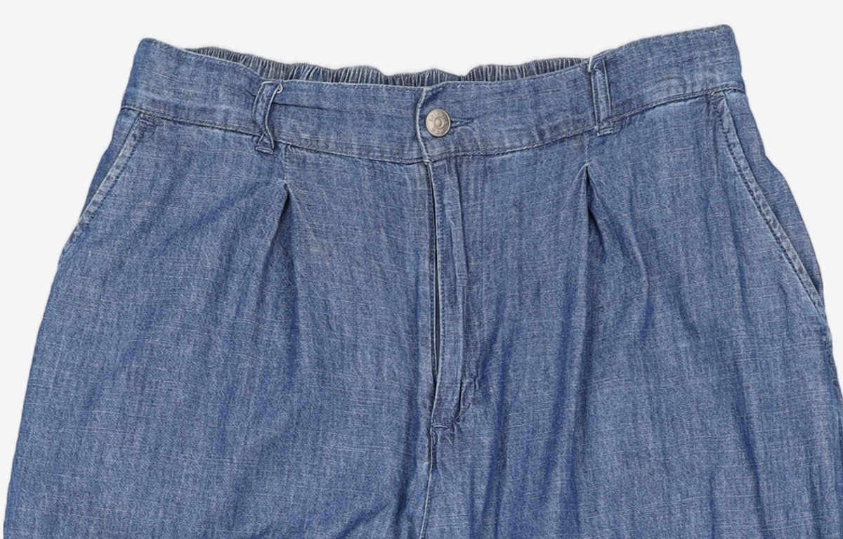 컬럼비아 유니버시티(COLUMBIA UNIVERSITY) SL-LABEL DENIM WIDE FIT BALLOON PANTS 미드나잇데님 L