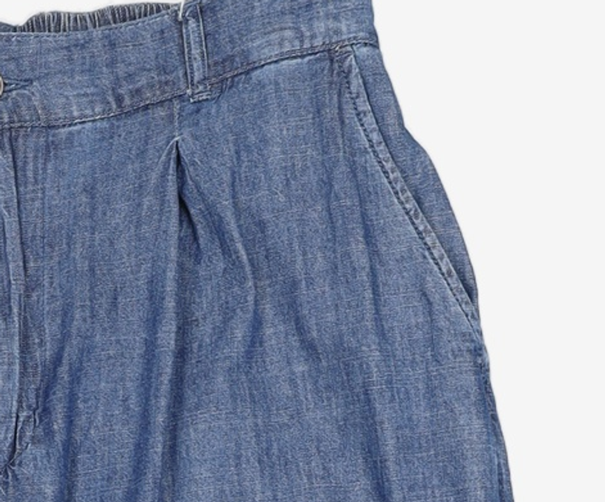 컬럼비아 유니버시티(COLUMBIA UNIVERSITY) SL-LABEL DENIM WIDE FIT BALLOON PANTS 미드나잇데님 L