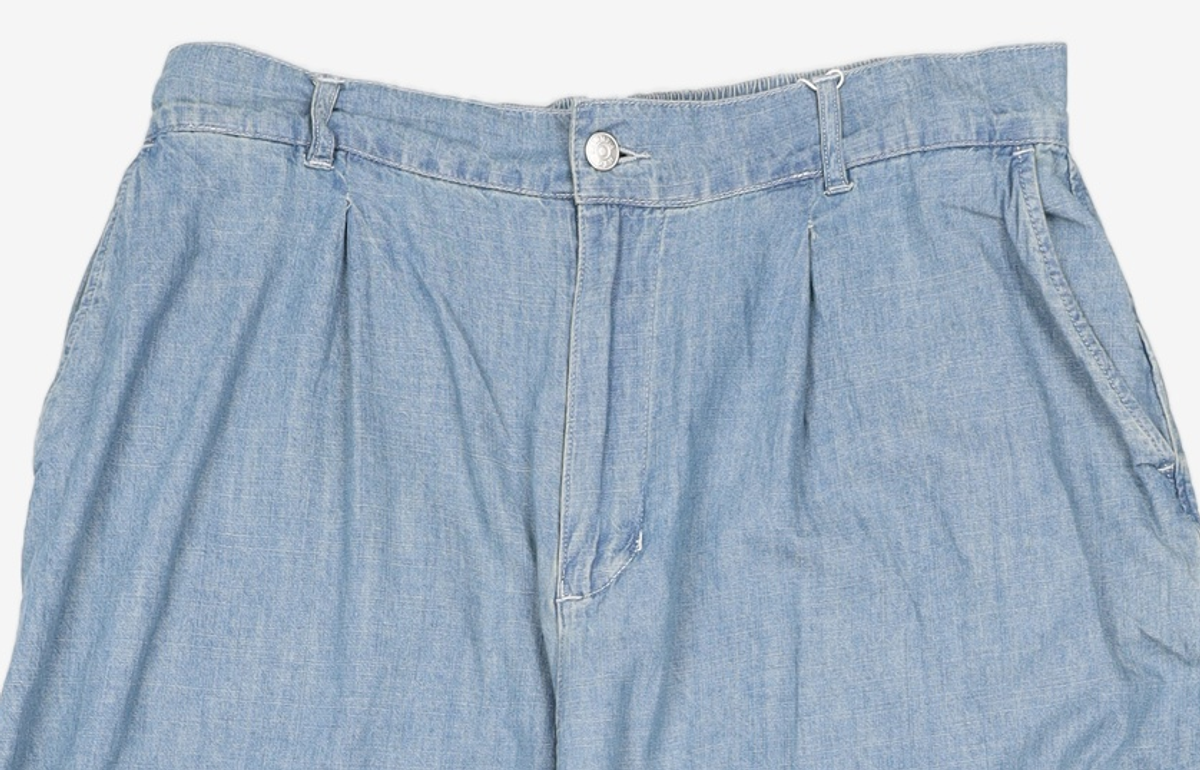 컬럼비아 유니버시티(COLUMBIA UNIVERSITY) SL-LABEL DENIM WIDE FIT BALLOON PANTS 라이트데님 XL