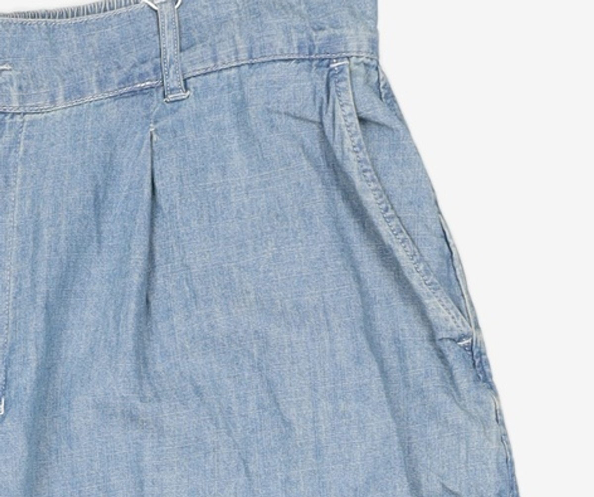 컬럼비아 유니버시티(COLUMBIA UNIVERSITY) SL-LABEL DENIM WIDE FIT BALLOON PANTS 라이트데님 XL